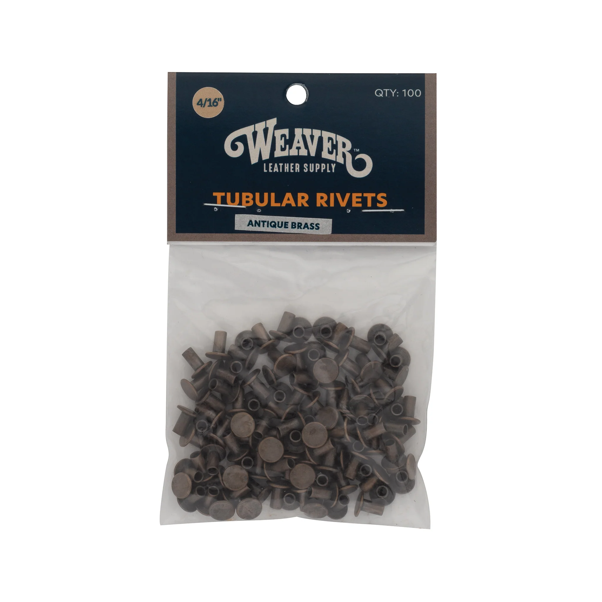 100-Pack of #104 Tubular Rivets, Antique Brass - Image 2