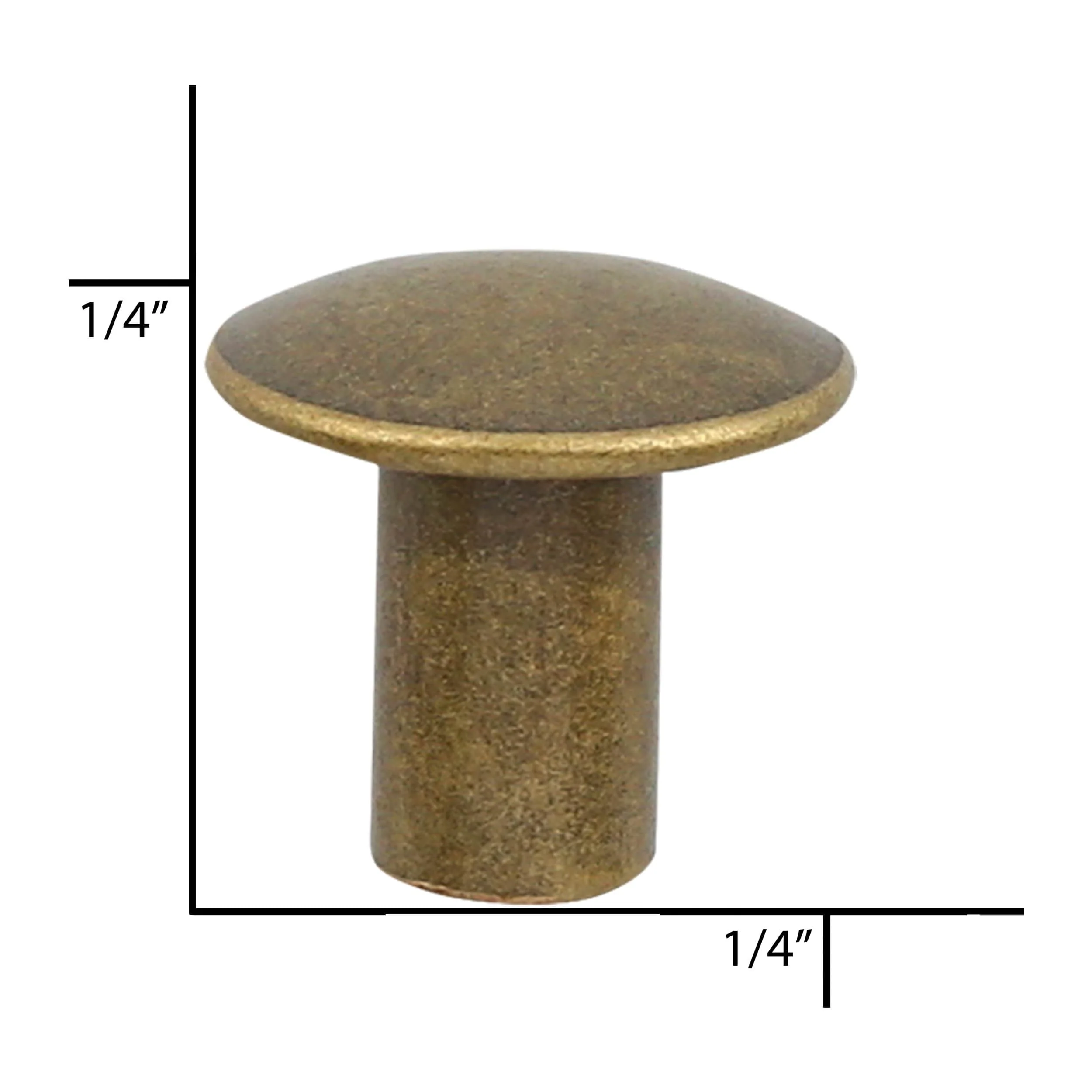 1/4" Antique Brass, Tubular Rivet, Steel- 24 pk - Image 3