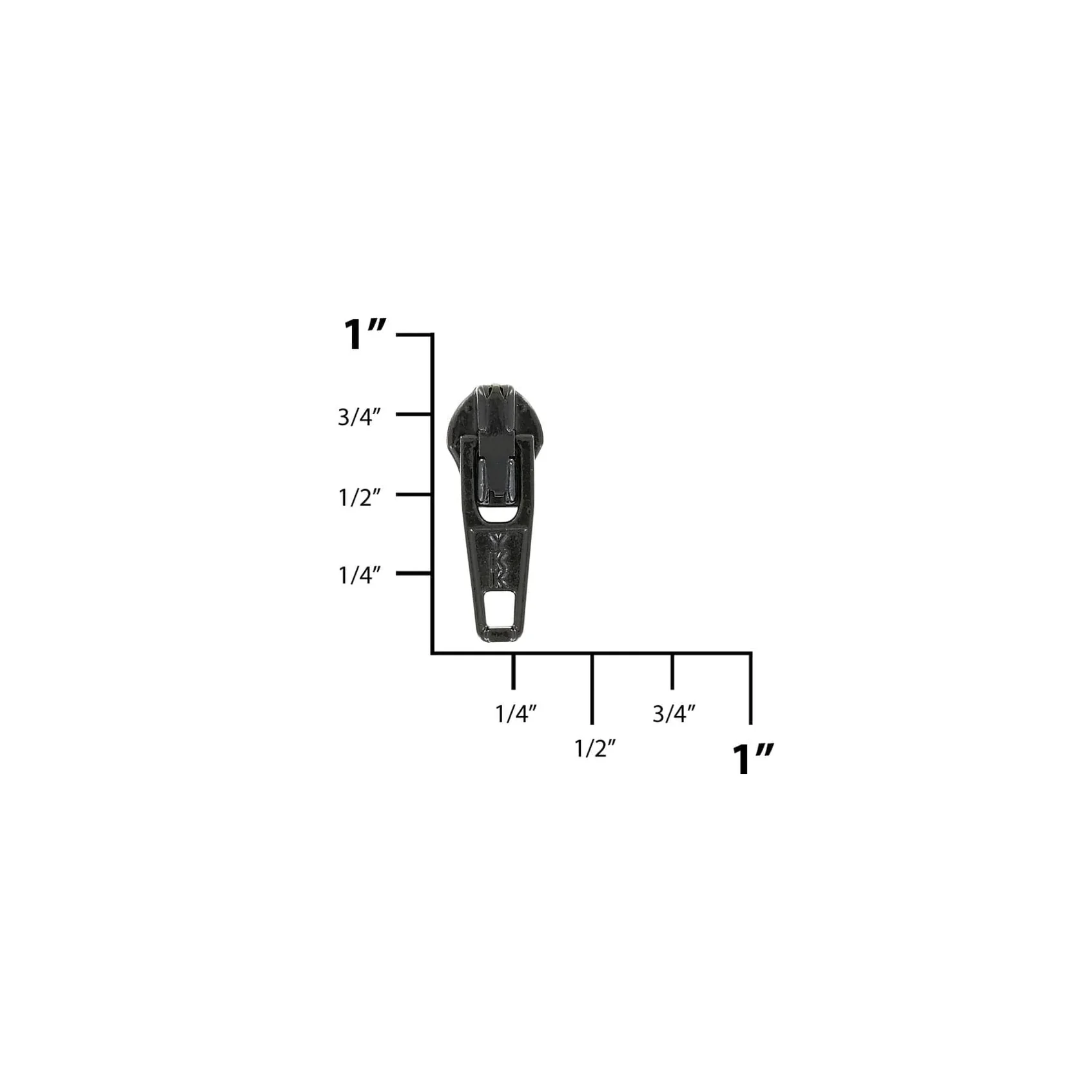#3 Black, Coil, YKK Auto-Lock Slider, Zinc Alloy - Image 2