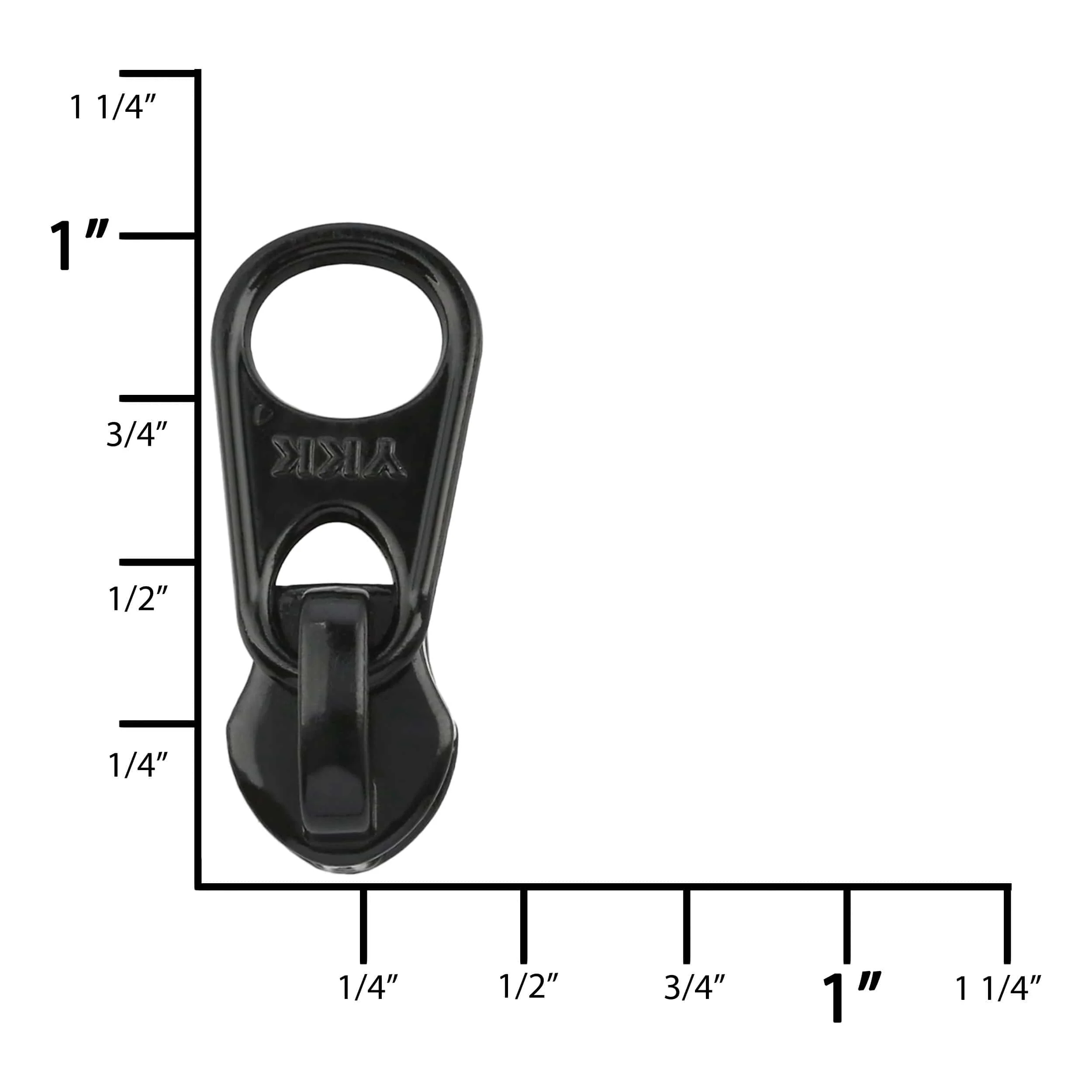 #4.5 Black, Coil, YKK Short Tab Semi-Swivel Slider, Zinc Alloy - Image 4