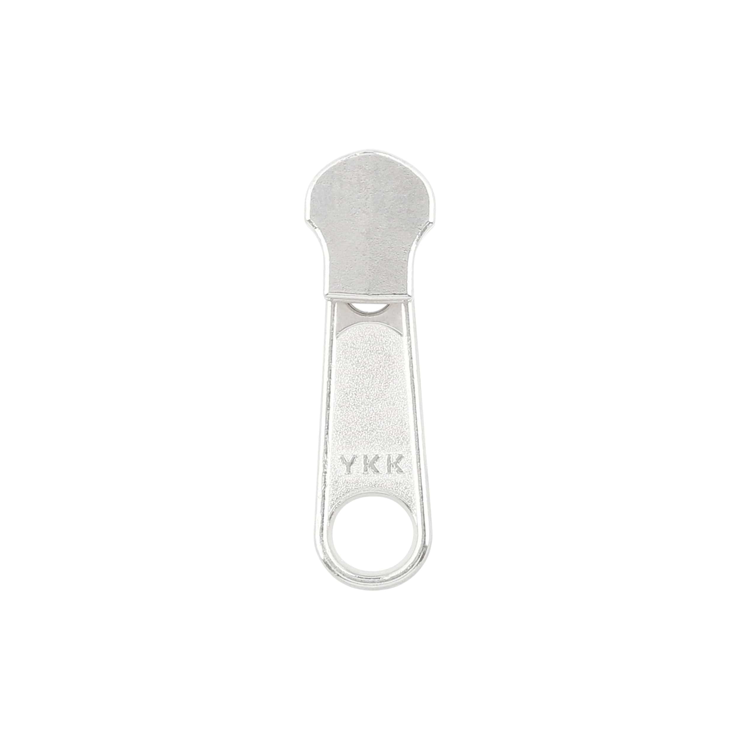 #4 Nickel, Metal, YKK Long Tab Semi-Swivel Slider, Zinc Alloy - Image 3