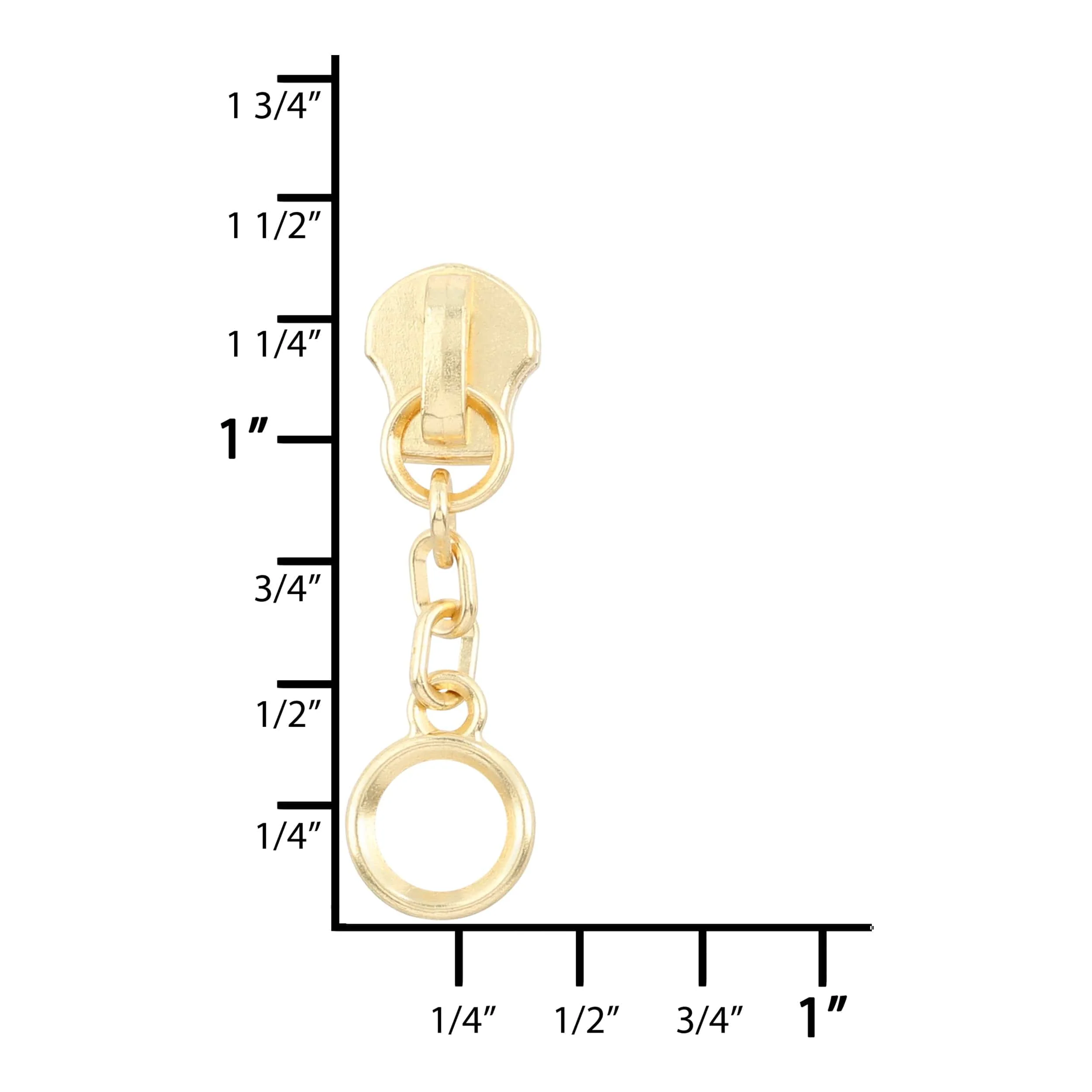 #4 Brass, Metal, YKK Pull Chain Slider, Zinc Alloy - Image 4