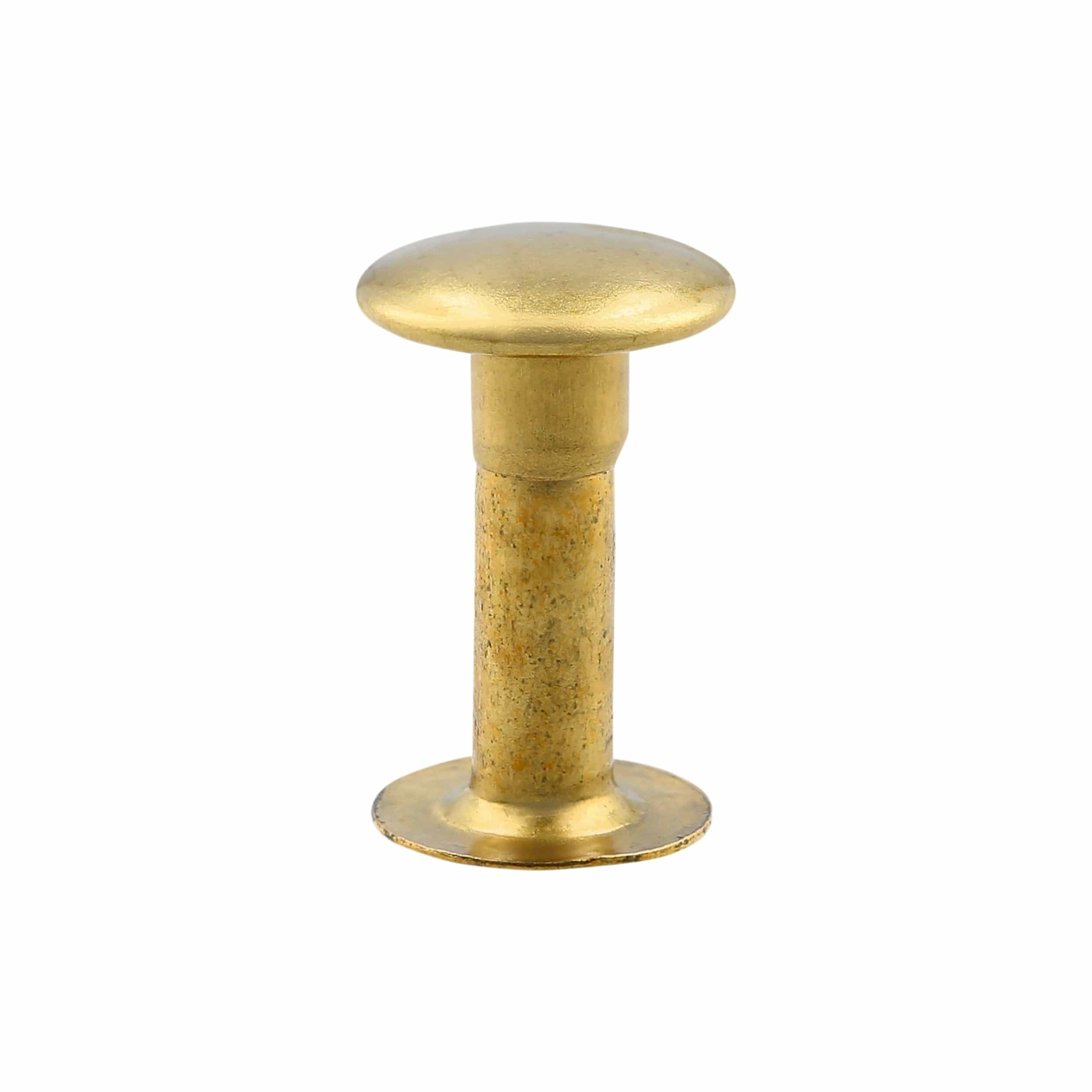 15mm Brass, Single Cap Jiffy Rivets, Solid Brass-100ct - Image 2