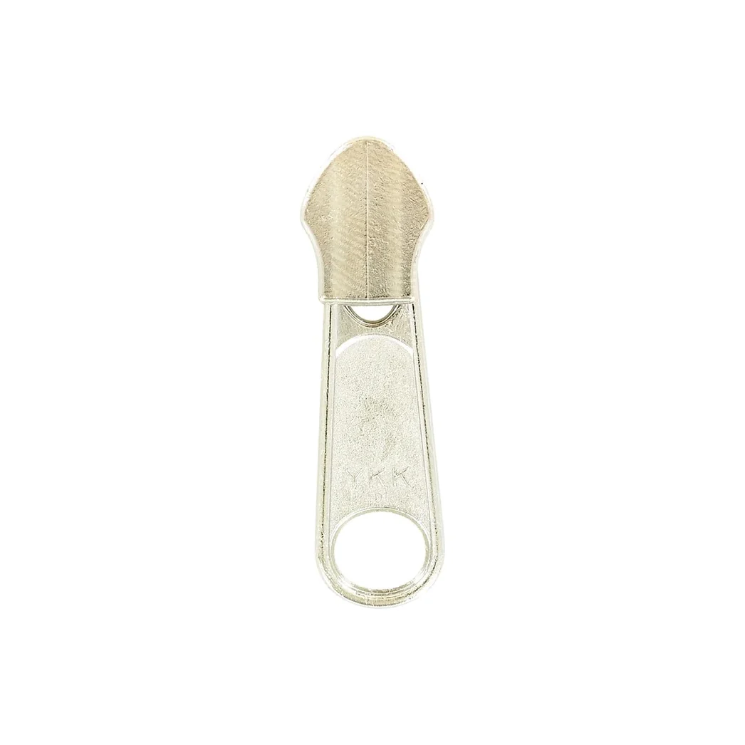 #5 Nickel, Coil, YKK Long Tab Semi-Swivel Zipper Slider, Zinc Alloy - Image 2