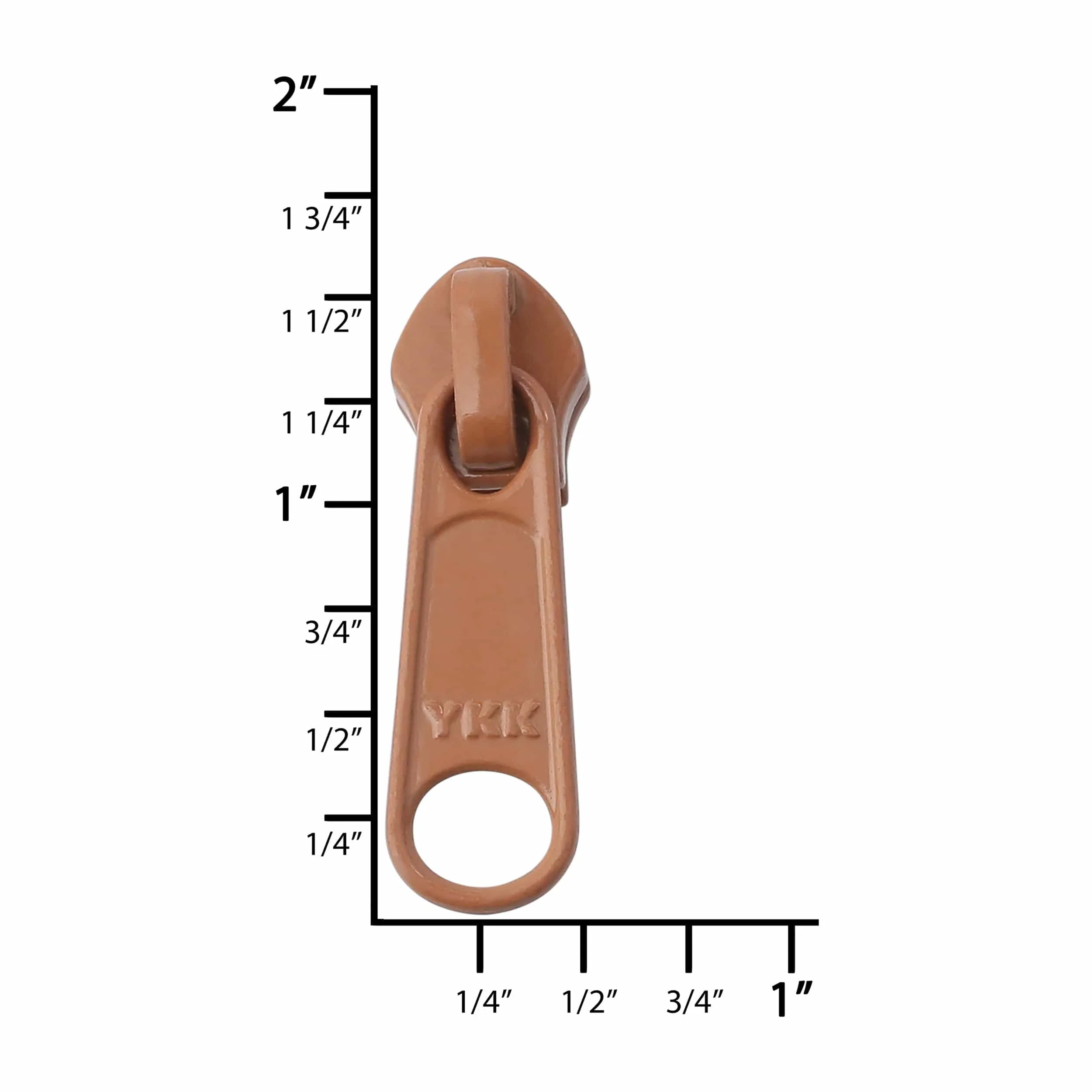 #5 Tan, Coil, YKK Long Tab Semi-Swivel Zipper Slider, Zinc Alloy - Image 4