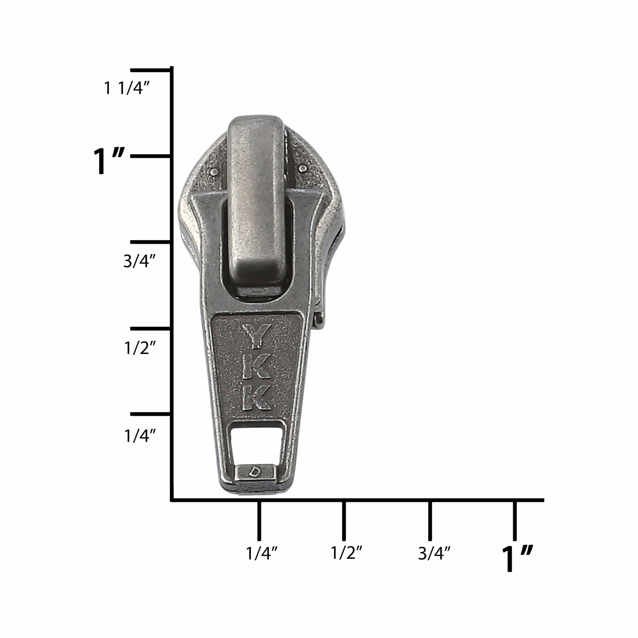 #5 Antique Nickel, Coil, YKK Short Tab Auto Lock Zipper Slider, Zinc Alloy - Image 4