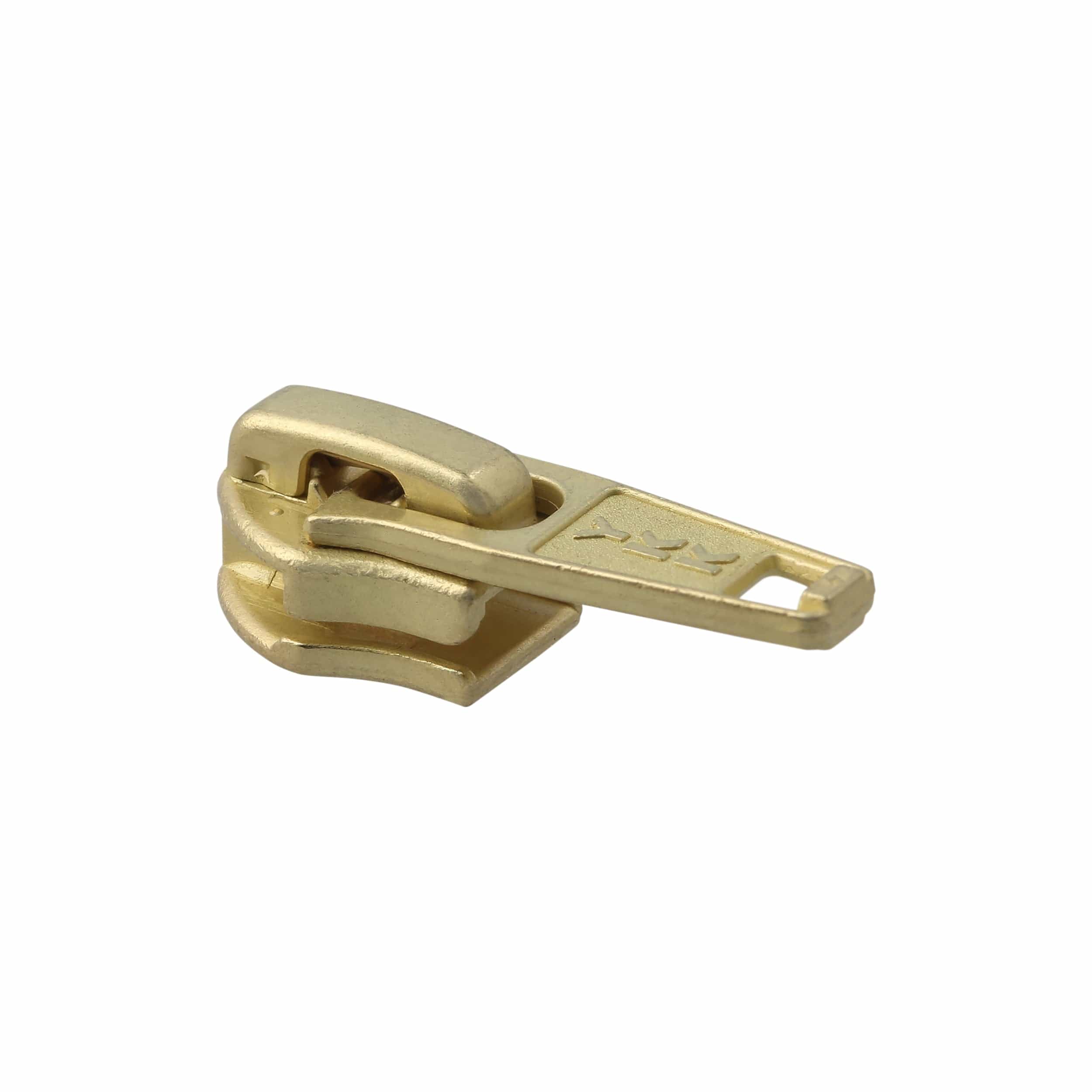 #5 Brass, YKK Short Tab Auto Lock Zipper Slider, Zinc Alloy - Image 2