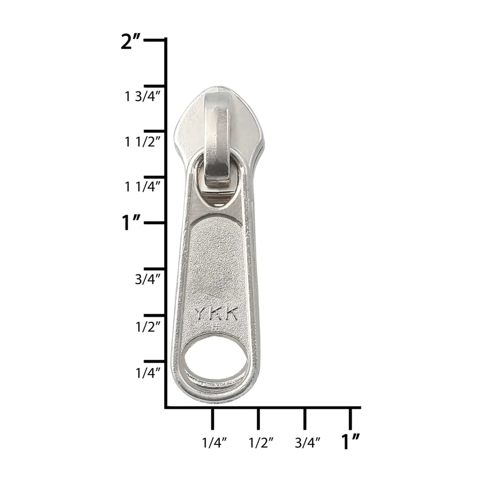 #5 Nickel, Coil, YKK Long Tab Reversible Zipper Slider, Zinc Alloy - Image 2