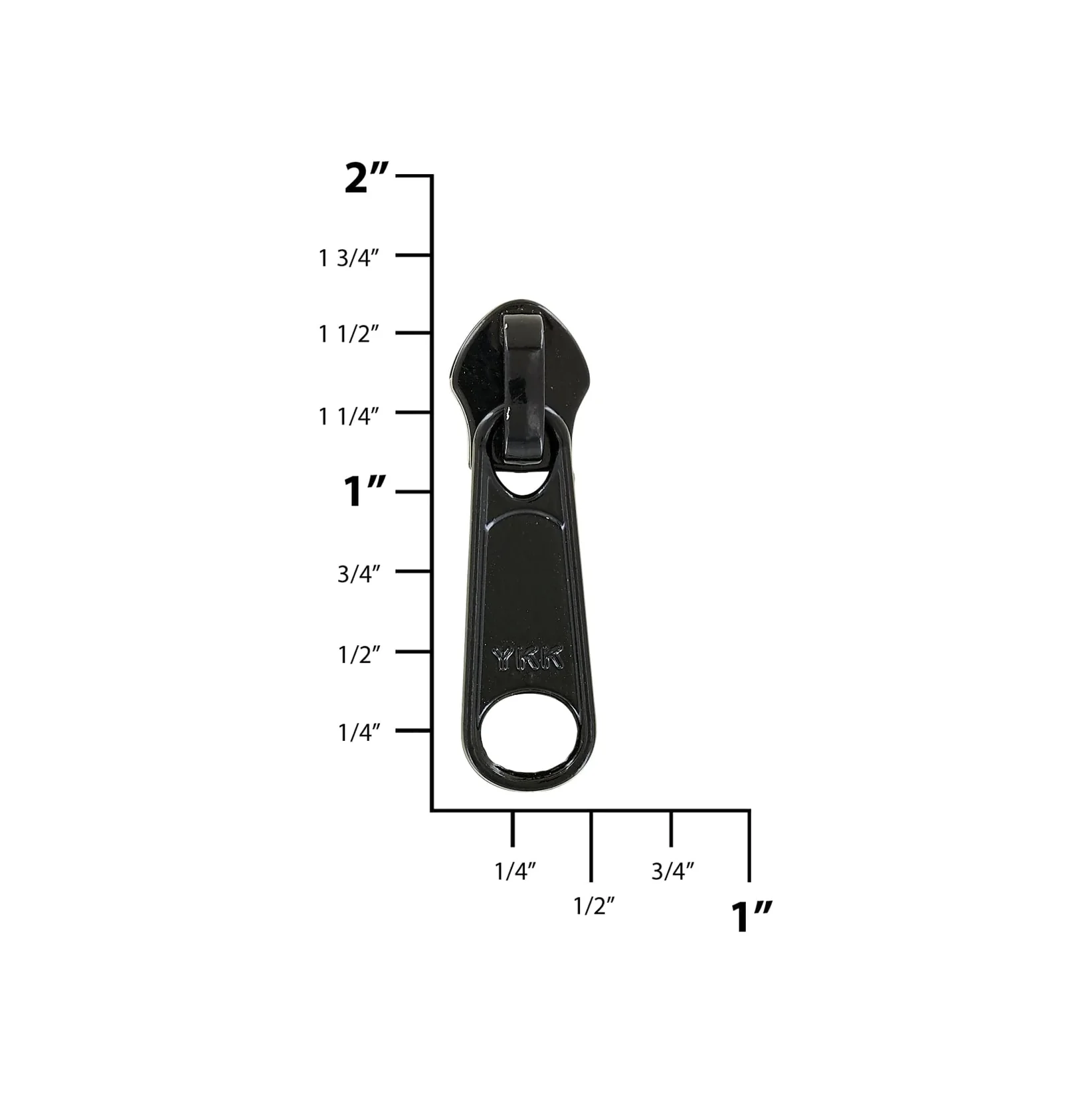 #5 Black, Coil, YKK Invisible Non-Lock Zipper Slider, Zinc Alloy, #5CN-8-BLK - Image 2
