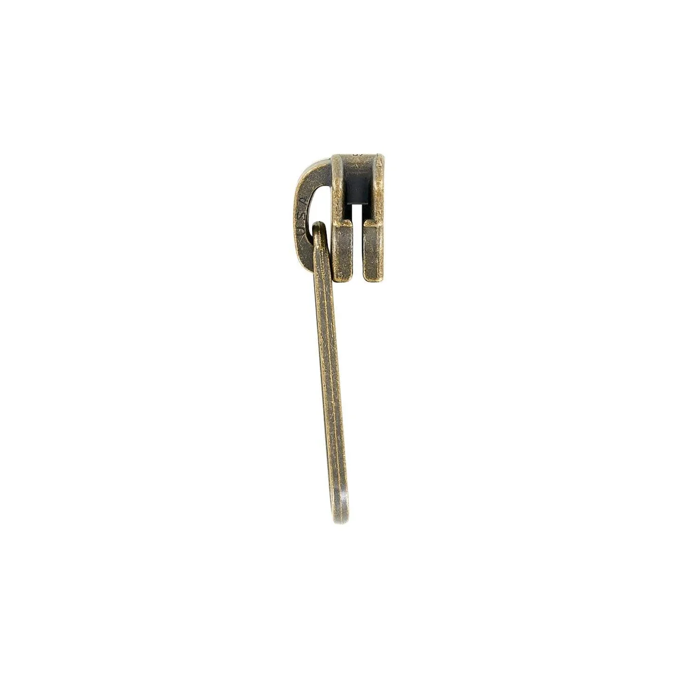 #5 Antique Brass, Metal, YKK Long Tab Semi-Swivel Zipper Slider, Zinc Alloy - Image 3