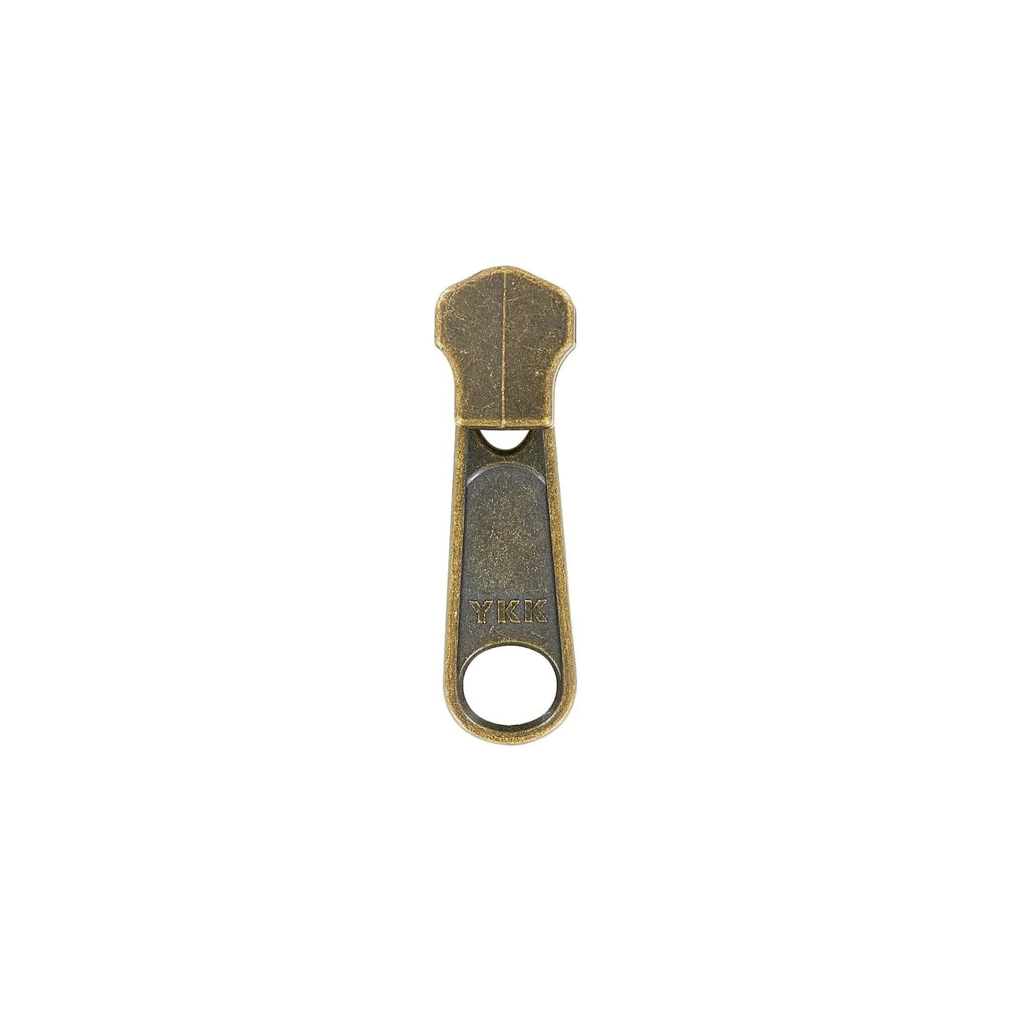 #5 Antique Brass, Metal, YKK Long Tab Semi-Swivel Zipper Slider, Zinc Alloy - Image 4