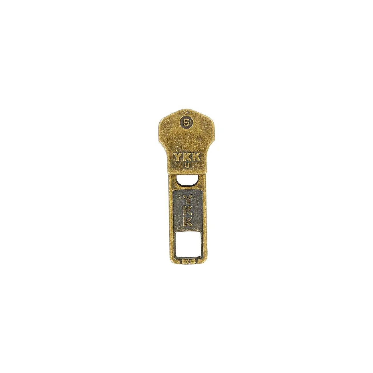 #5 Antique Brass, Metal, YKK Auto Lock Zipper Slider, Zinc Alloy - Image 4