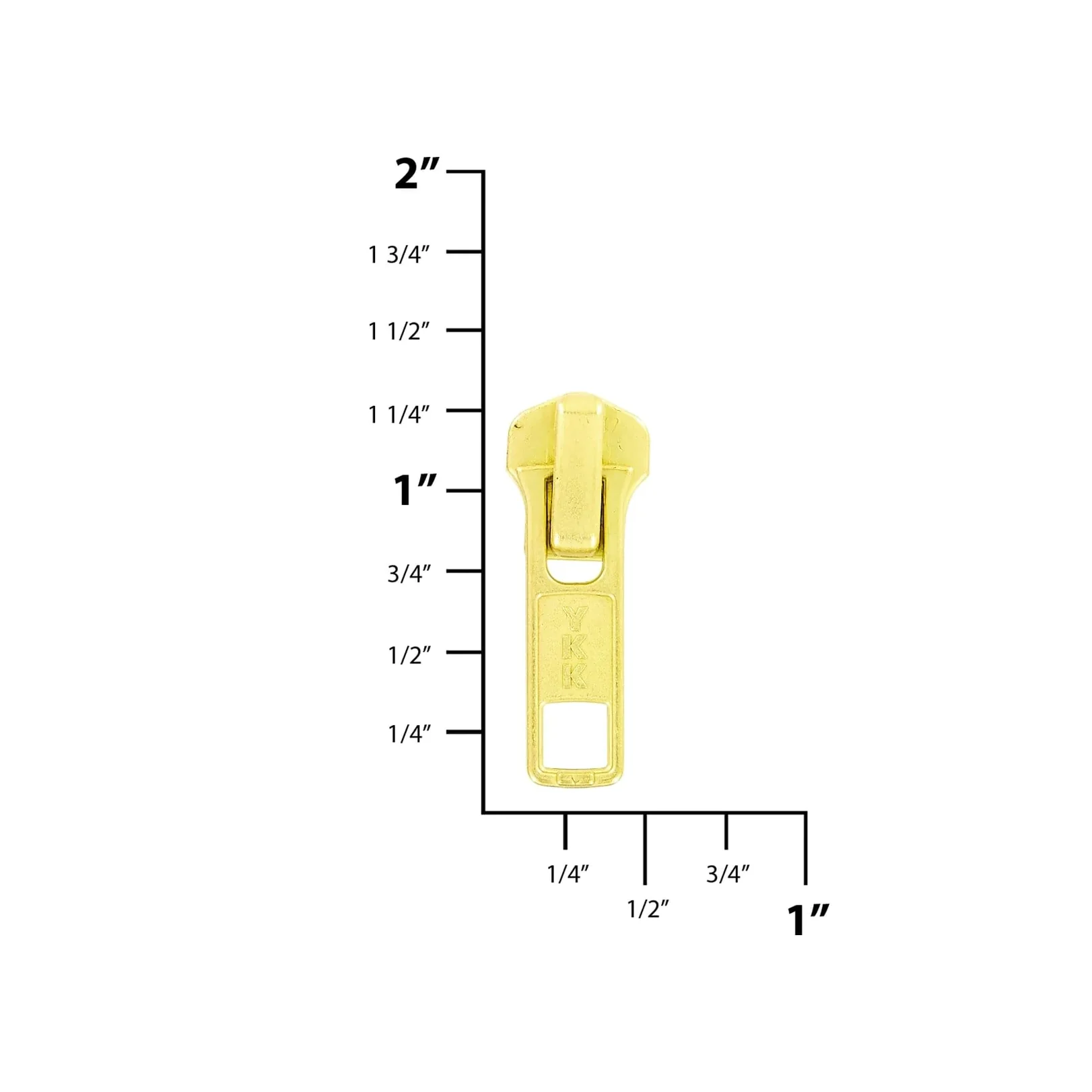 #5 Brass, Metal, YKK Auto Lock Zipper Slider, Zinc Alloy - Image 2