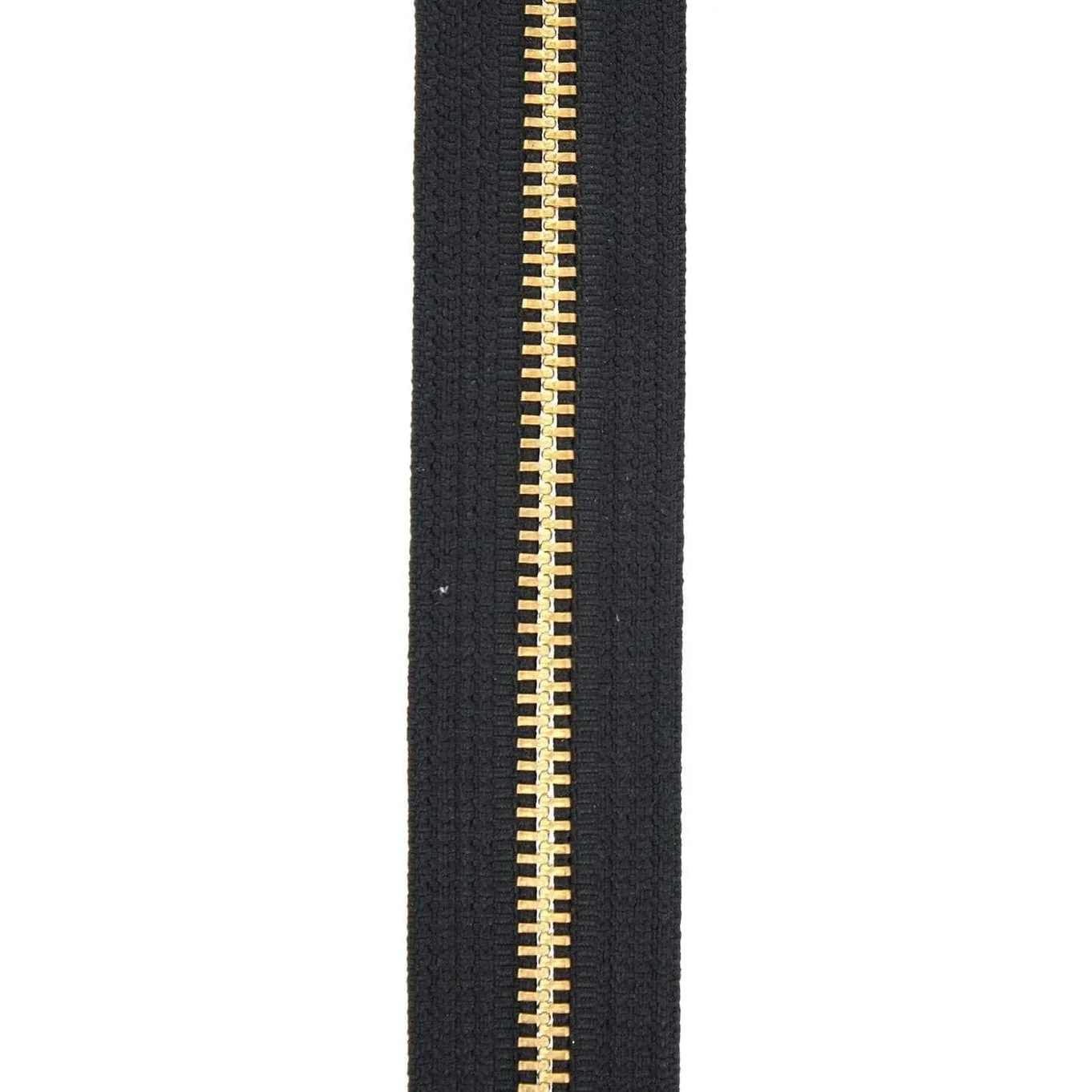 #5 Black, YKK Metal Chain Narrow Zipper Tape with Brass Teeth