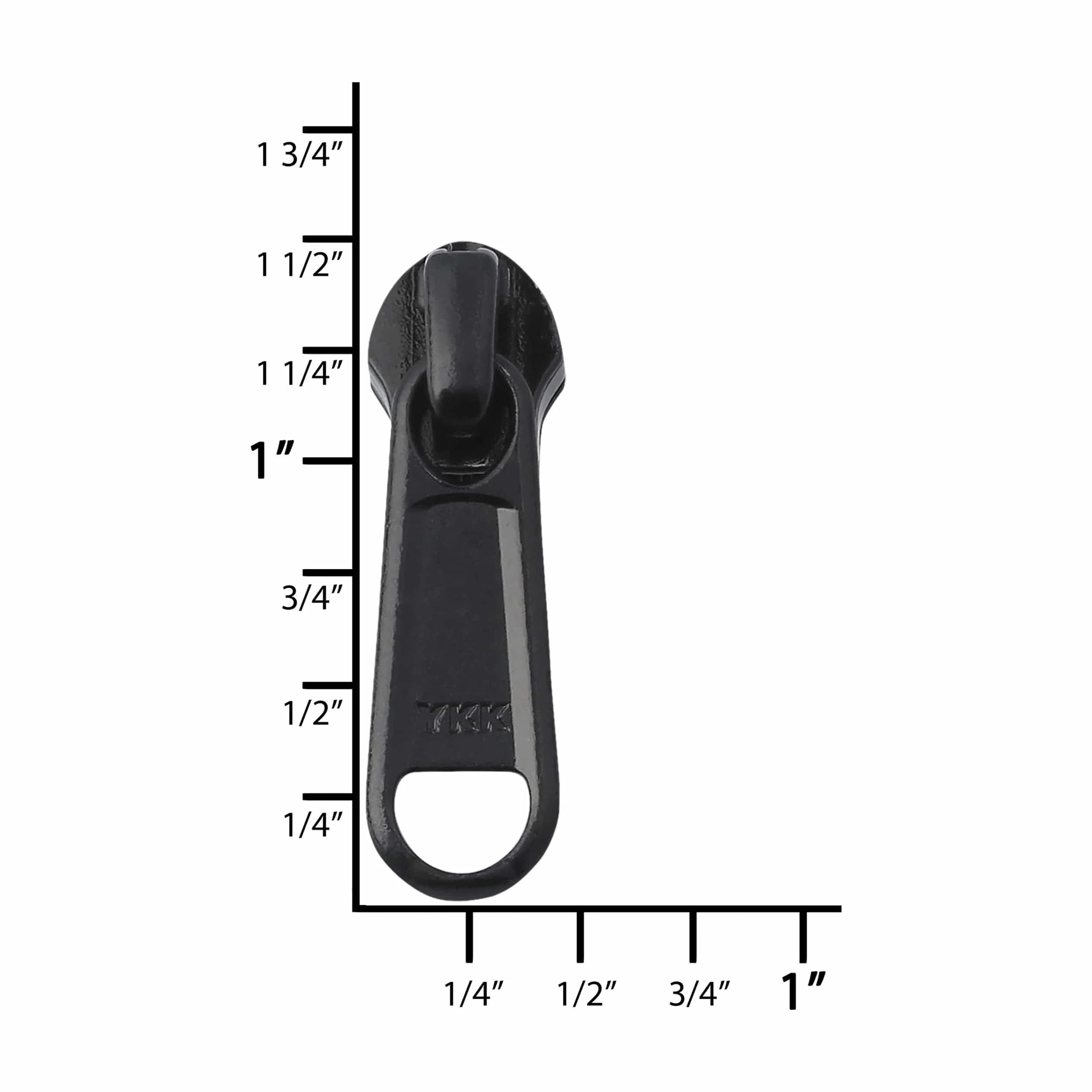 #5 Black, Coil, YKK Long Tab Semi-Swivel RC Zipper Slider, Zinc Alloy - Image 4