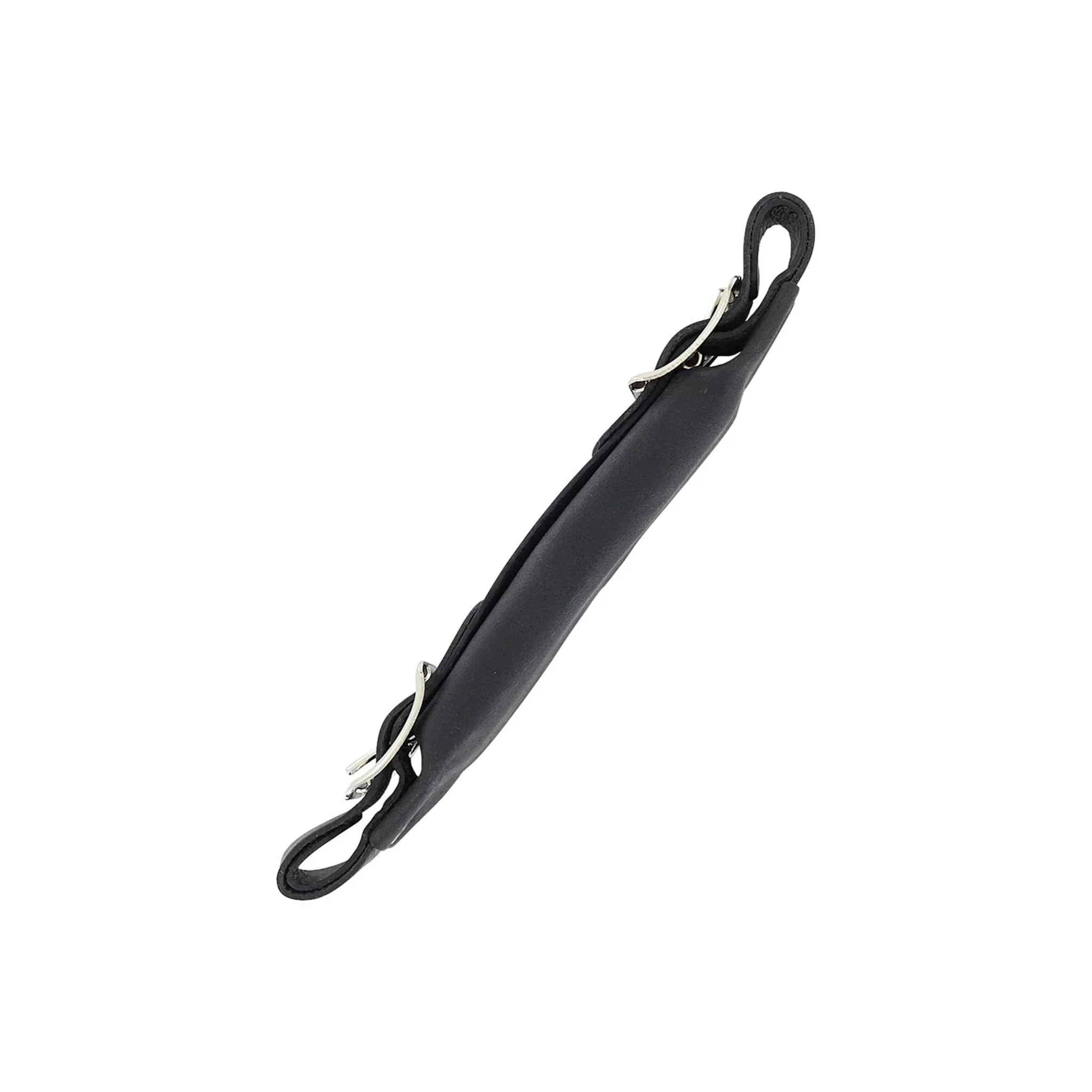 6 1/2" Black, Emergency Handle with Nickel Hardware, Leather, #67-BLK - Image 4