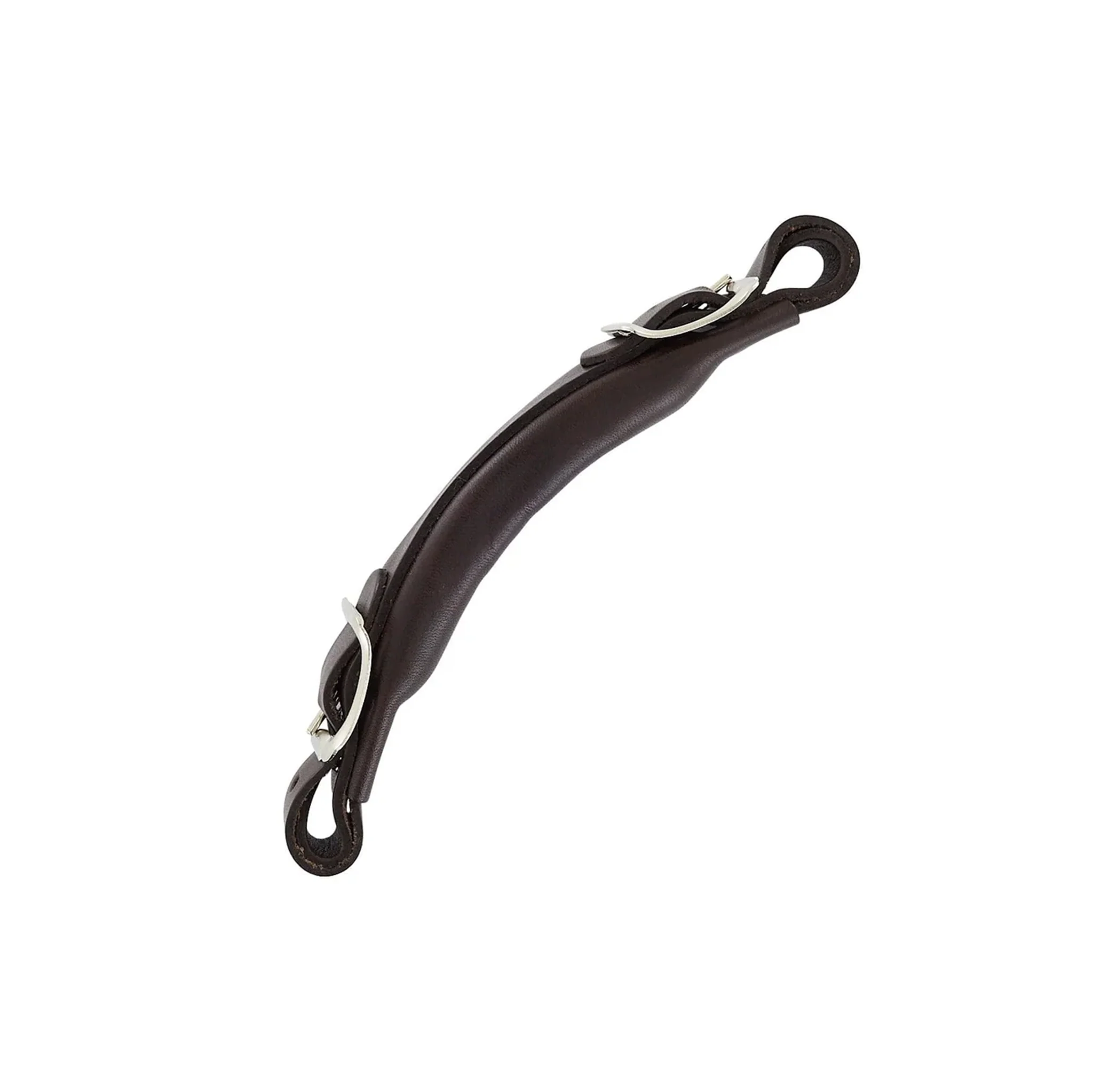 6 1/2" Brown, Emergency Handle with Nickel Hardware, Leather - Image 3