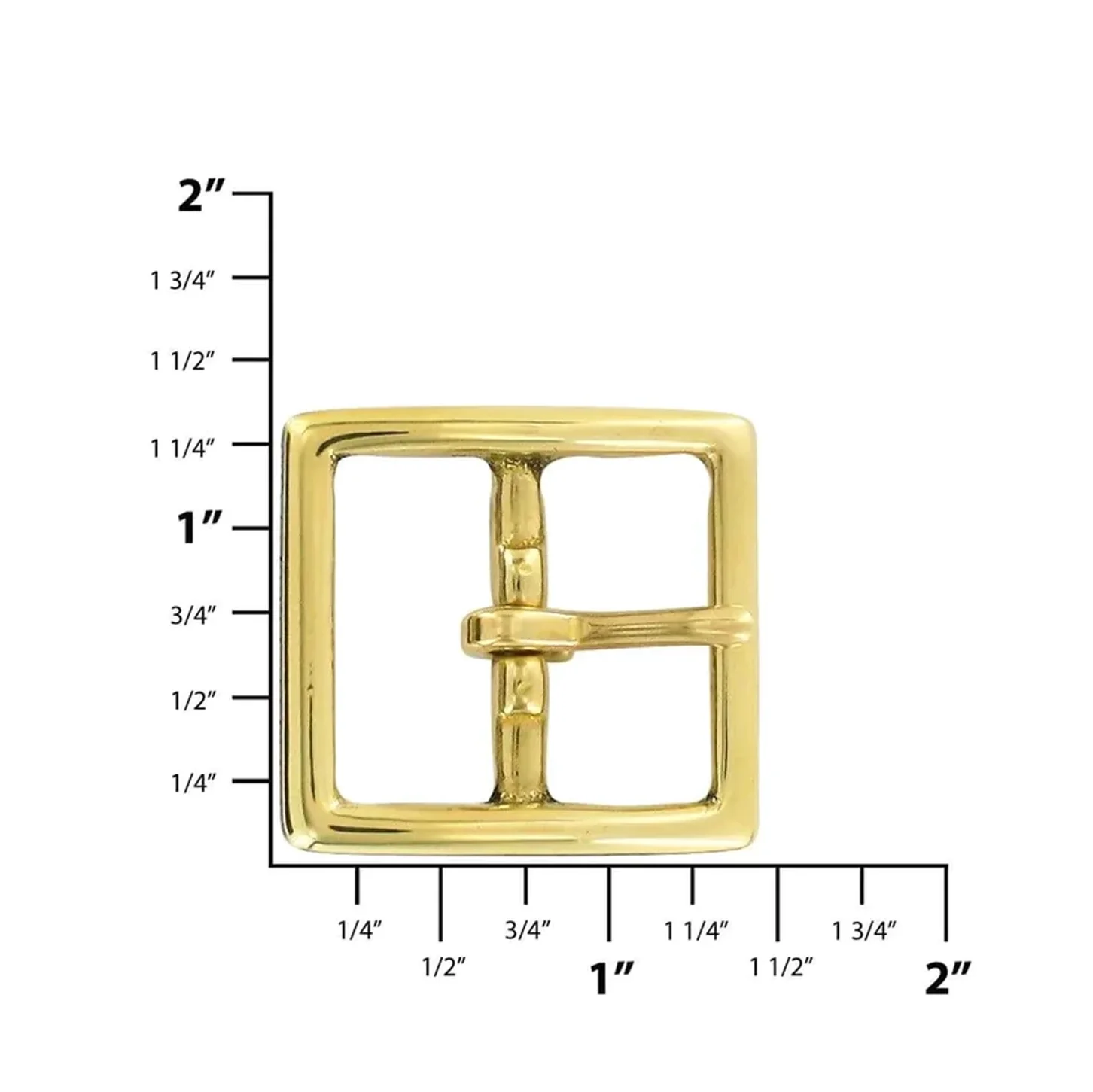 1"Brass, Sam Browne Center Bar Buckle, Solid Brass - Image 2