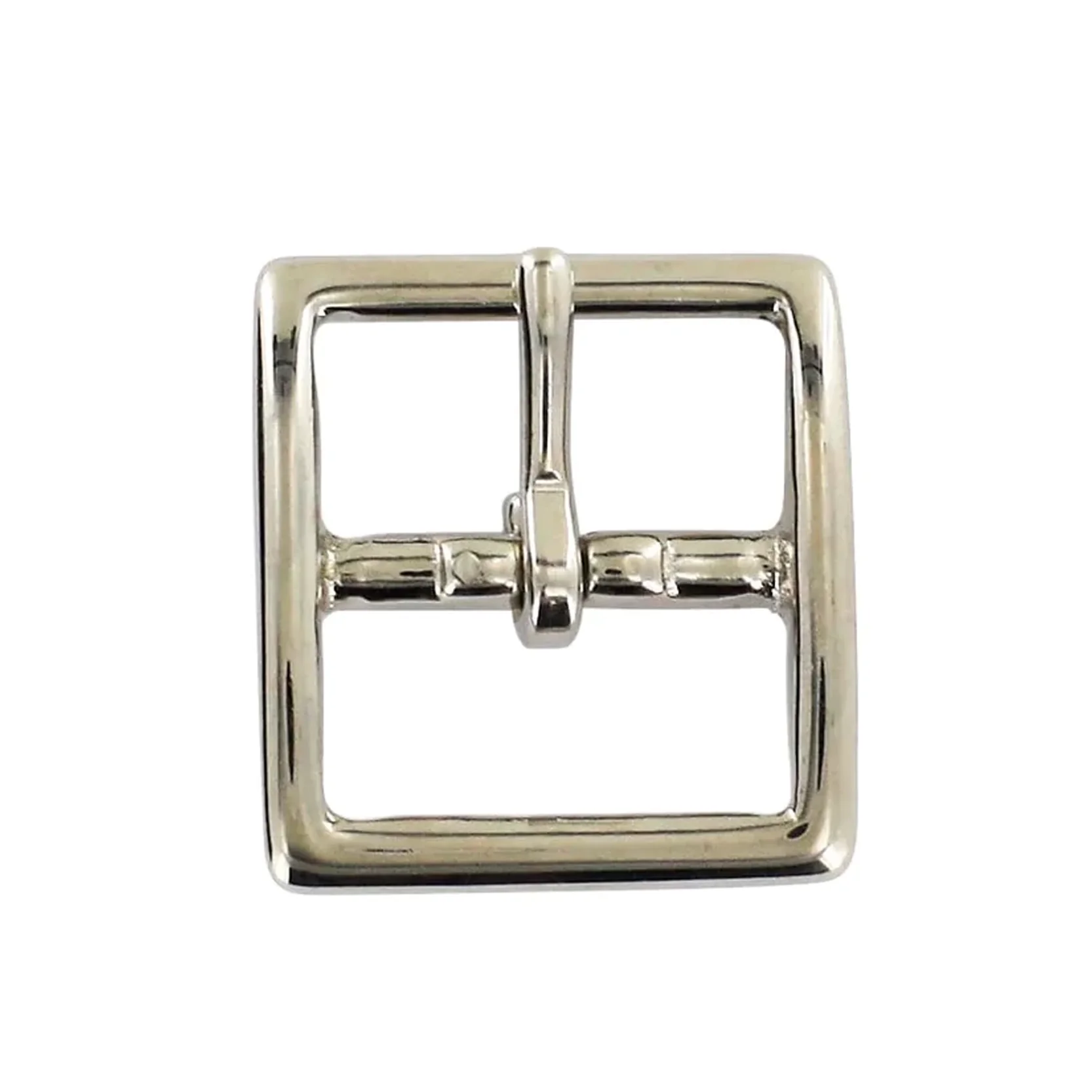 1" Nickel, Sam Browne Center Bar Buckle, Solid Brass - Image 4