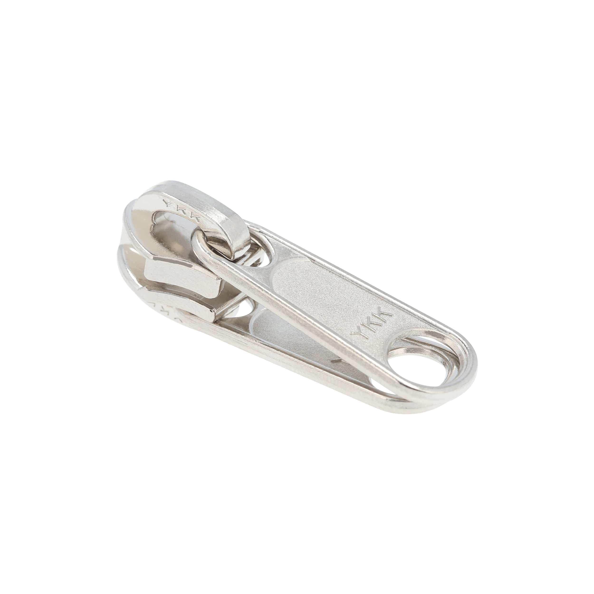 #8 Nickel, Coil, YKK Long Tab Reversible Zipper Slider, Zinc Alloy - Image 2