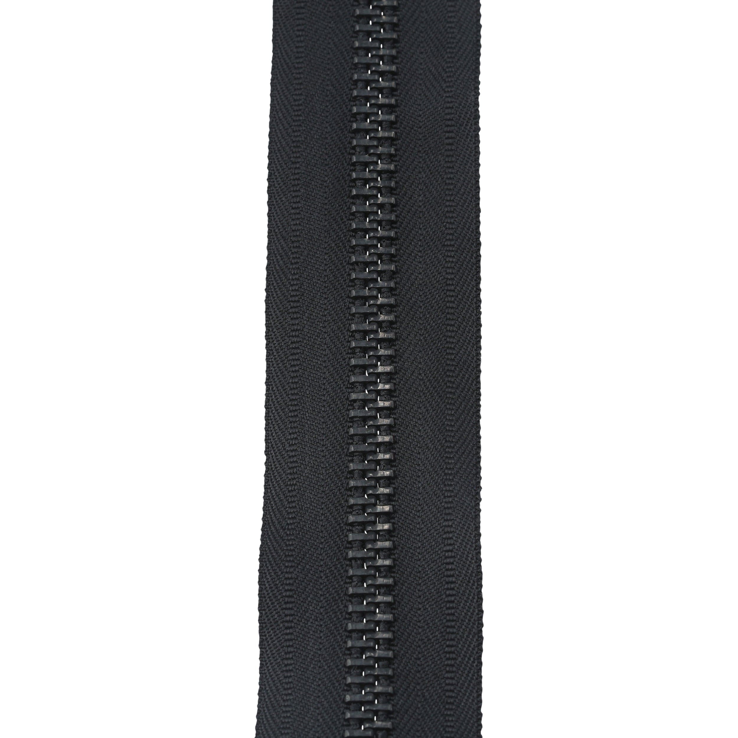 #10 Metal, Black, 24" Separating Bomber Jacket Zipper with Black Oxide Teeth - Image 2