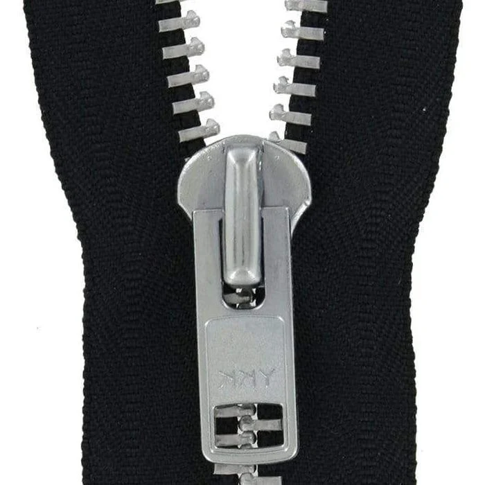#10 Metal, Black, 36" YKK Separating Jacket Zipper with Aluminum Teeth