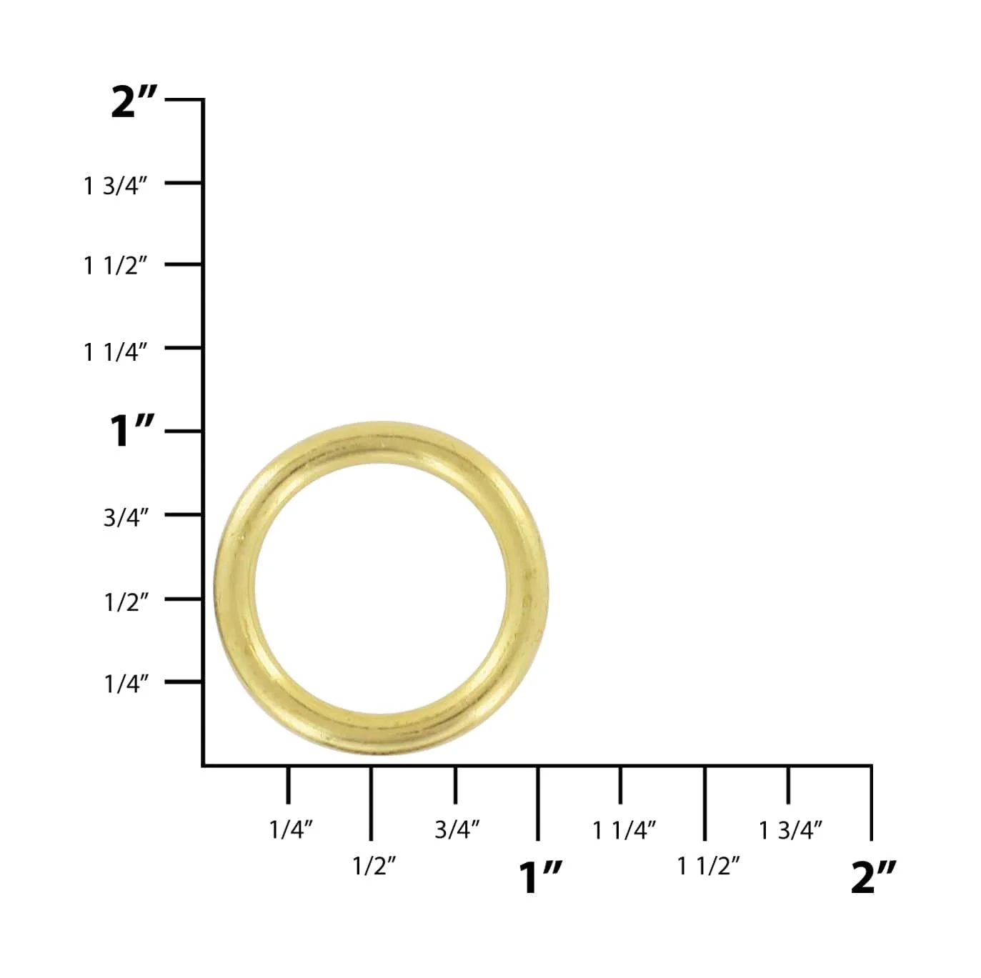 3/4" Shiny Brass, Cast Round Ring, Zinc Alloy - Image 2