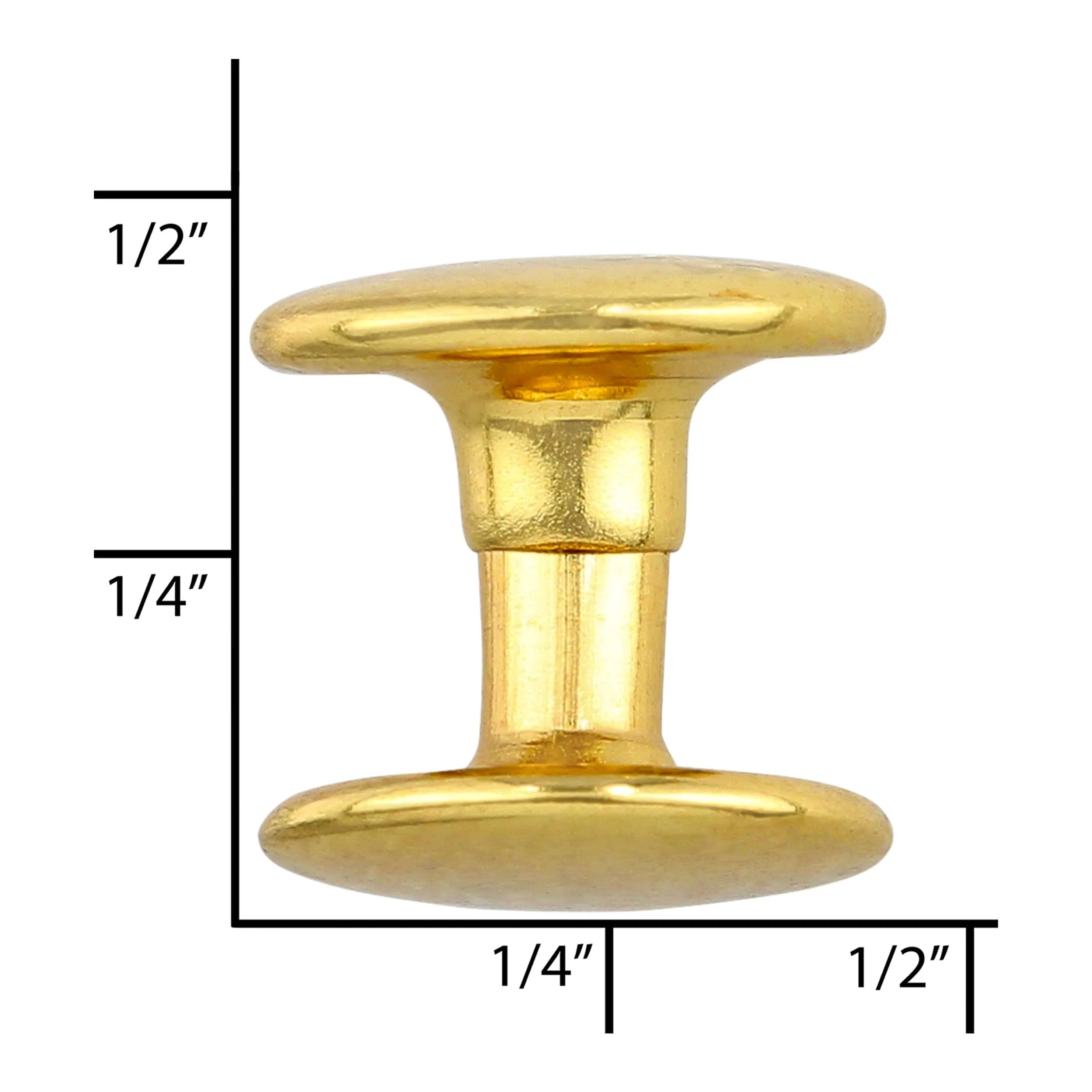 8mm Gold, Double Cap Jiffy Rivets, Iron - PK100 - Image 4