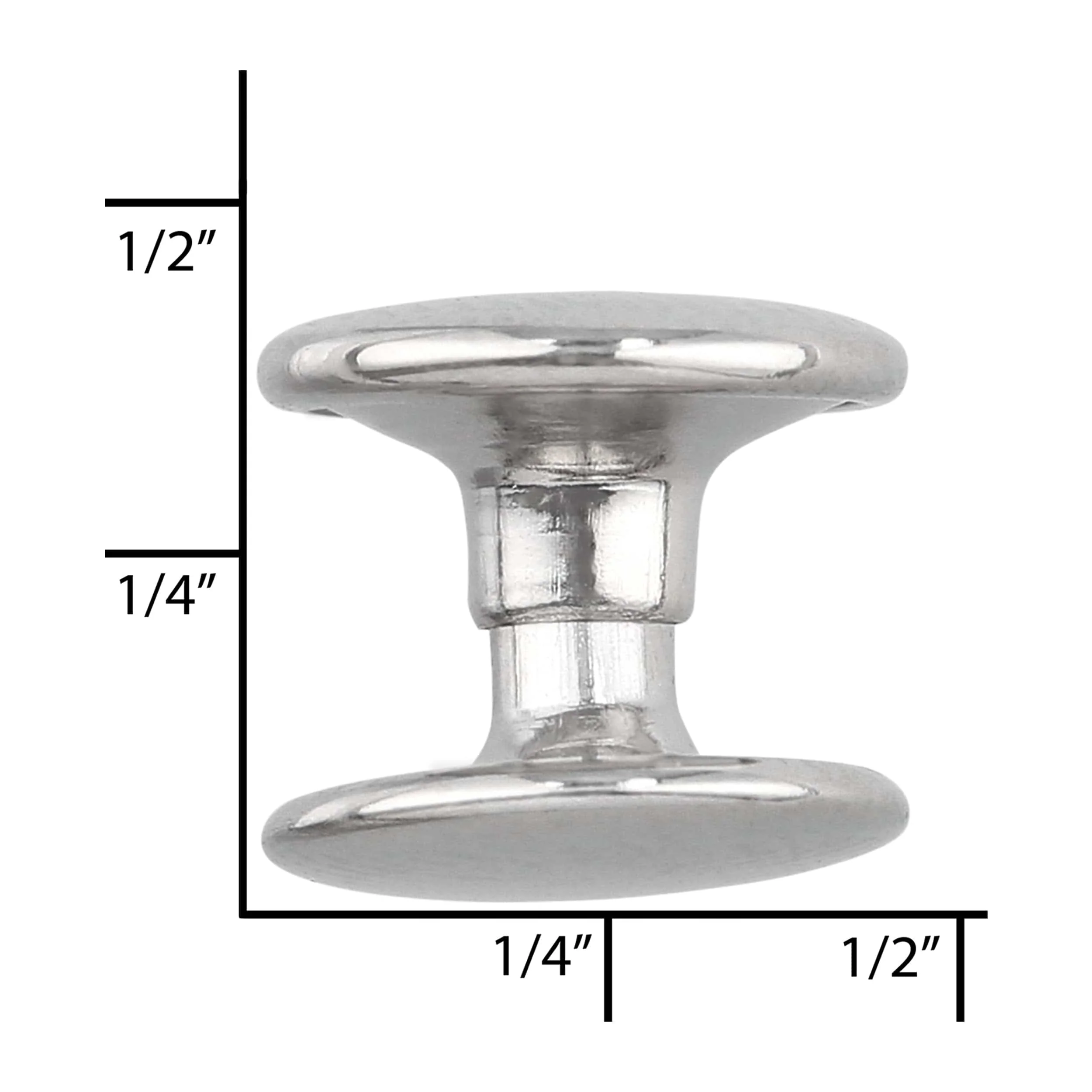 8mm Nickel, 11mm Head Diameter Double Cap Jiffy Rivets, Iron, 100-pack - Image 4