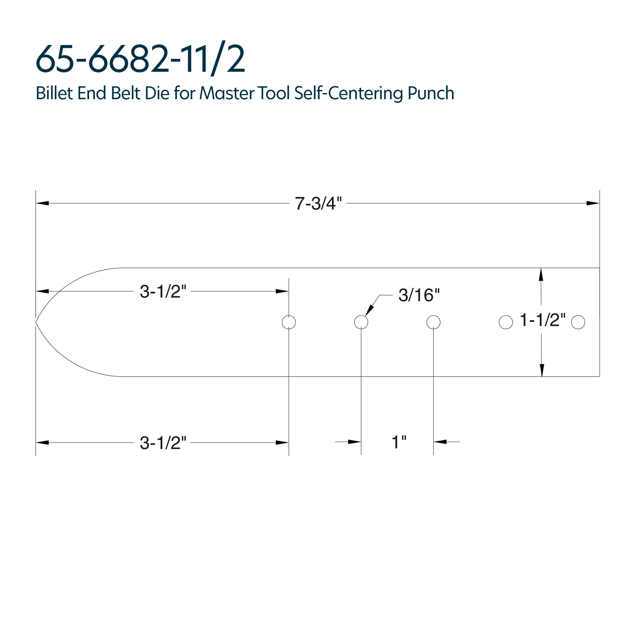 Billet End Belt Die for Master Tool Self-Centering Punch - Image 4