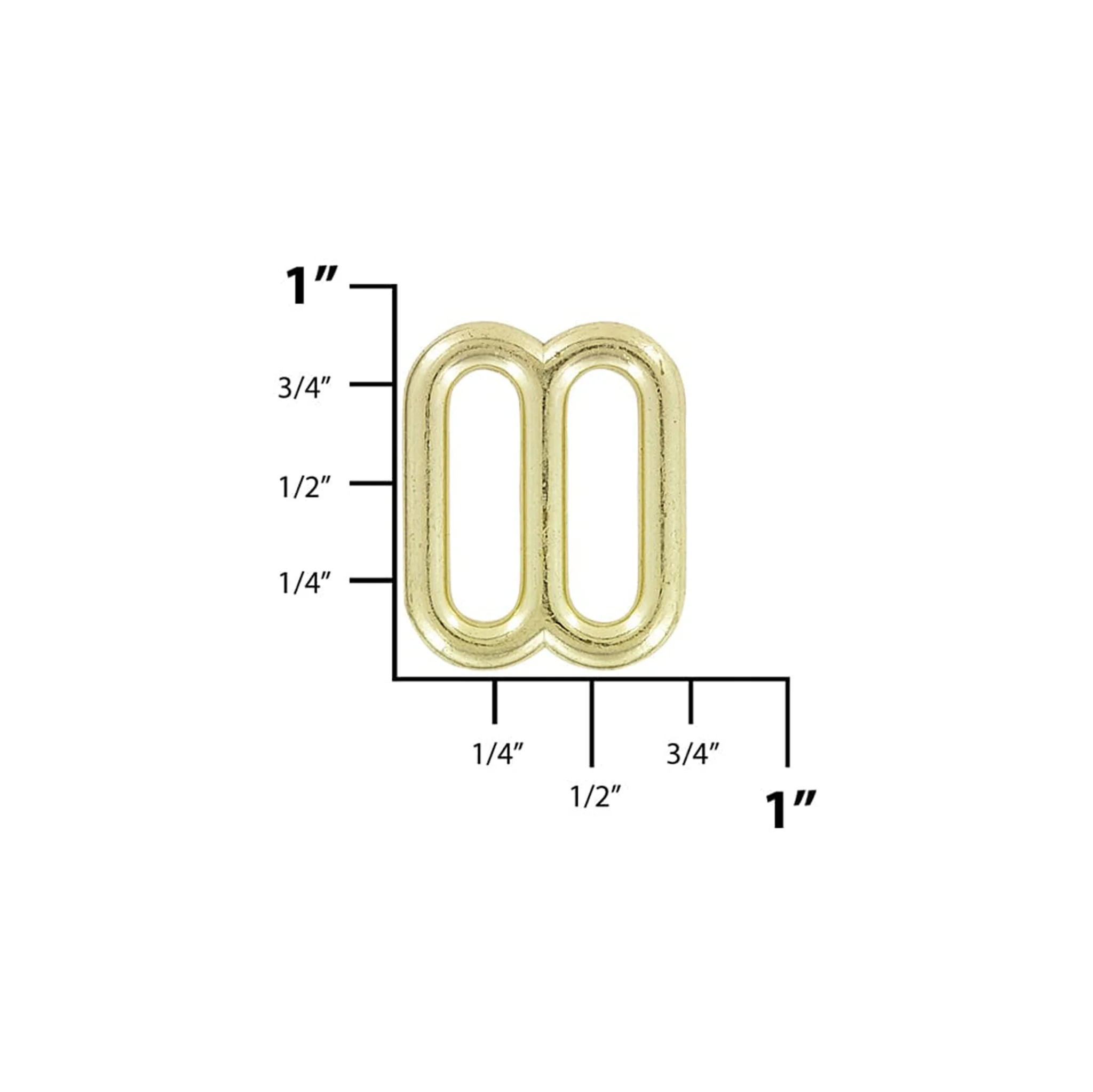 5/8" Brass, Cast Rounded Tri Bar Slide, Zinc Alloy - Image 2