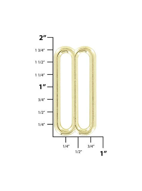 1 1/2" Brass, Cast Rounded Tri Bar Slide, Zinc Alloy - Image 3