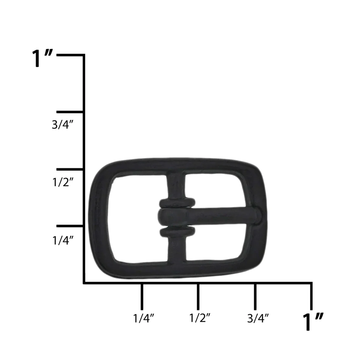 3/8" Black, 13x20mm Center Bar Buckle, Zinc Alloy - Image 2