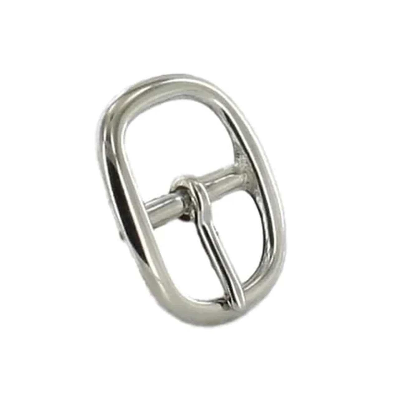 1" Nickel, 1.5"x1.75" Center Bar Buckle, Solid Brass - Image 3