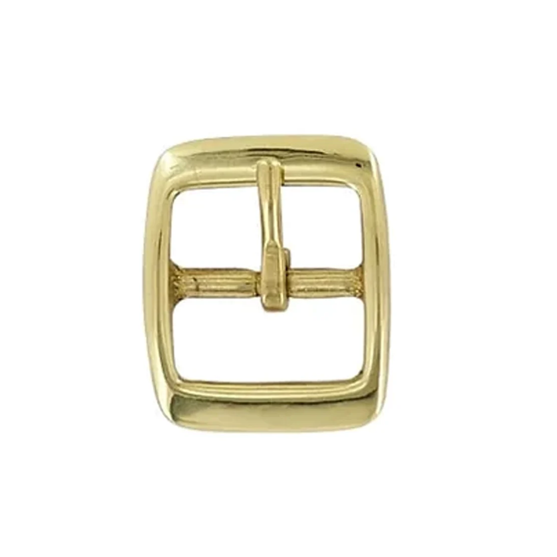 1" Brass, 1.3"x1.6" Center Bar Buckle, Solid Brass - Image 4