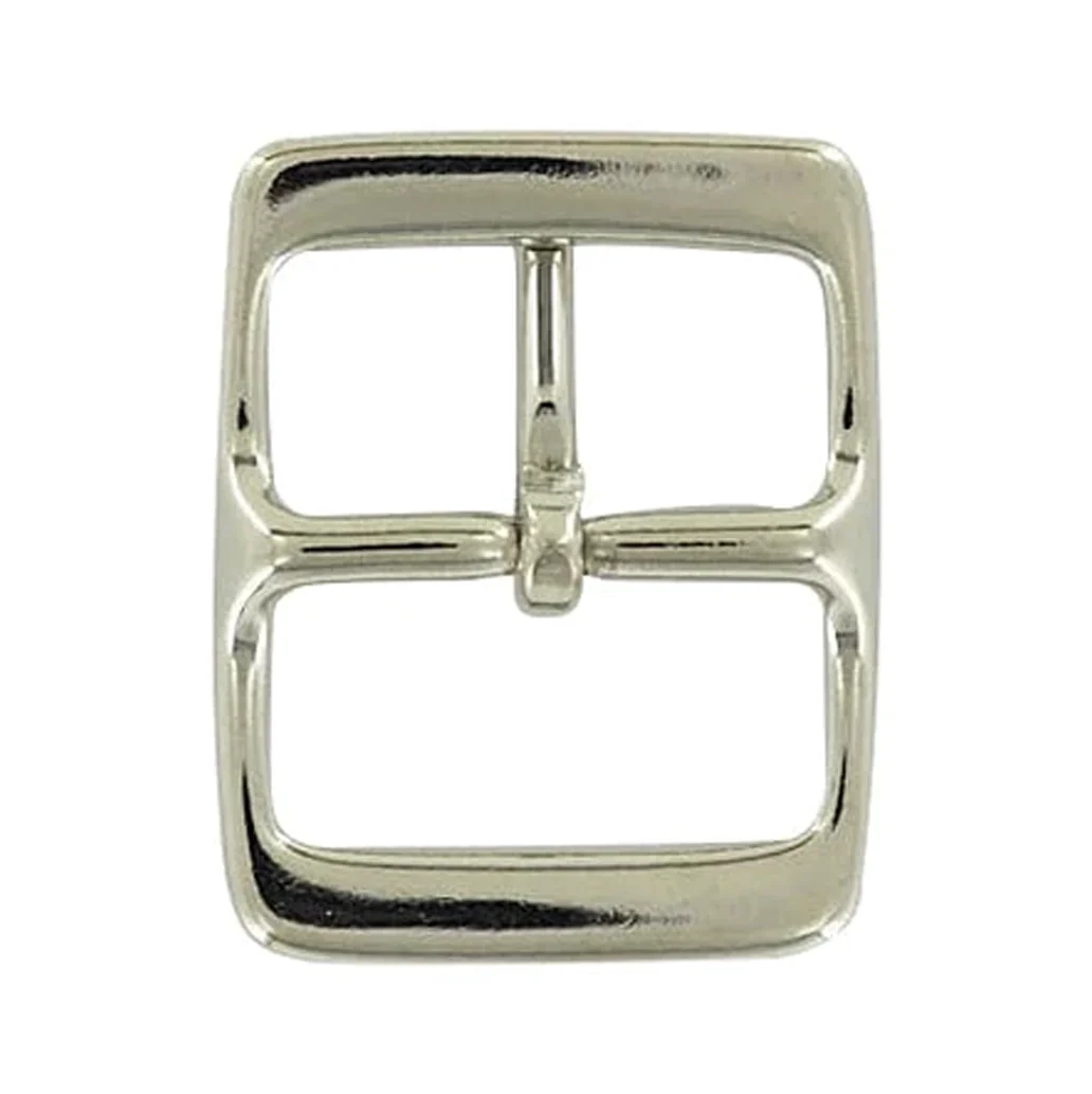 1 1/4" Nickel, 1.5"x2" Center Bar Buckle, Solid Brass - Image 3