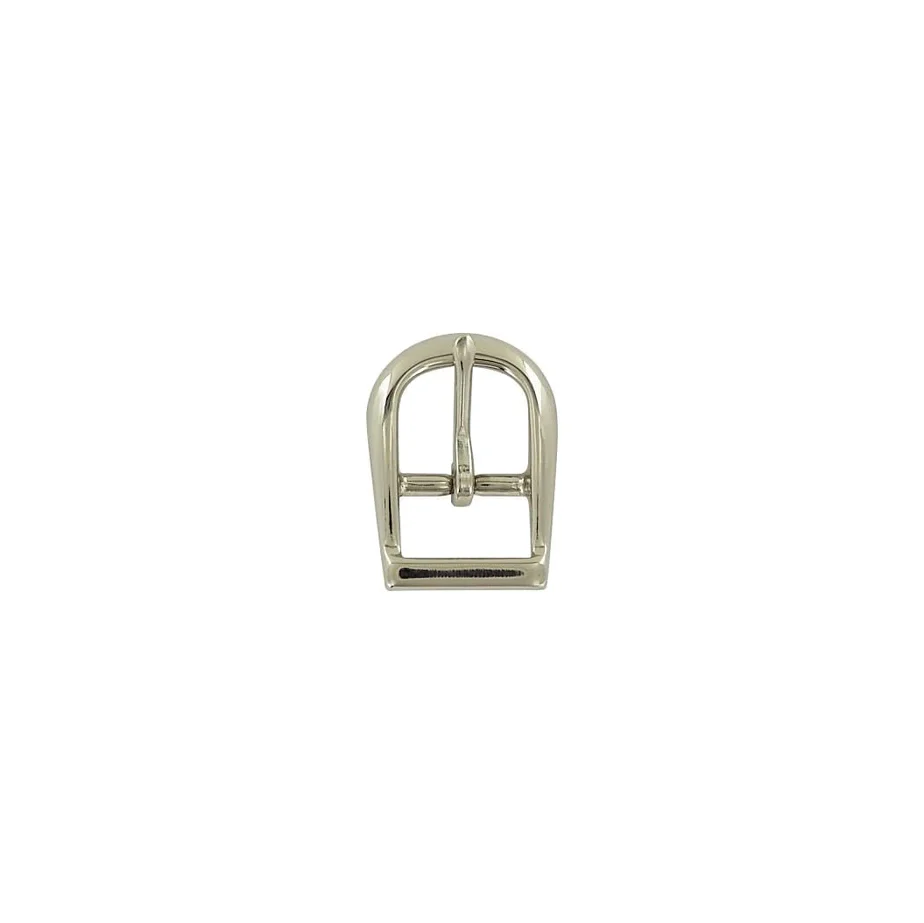 3/4" Nickel, D Shaped Center Bar Buckle, Solid Brass - Image 3