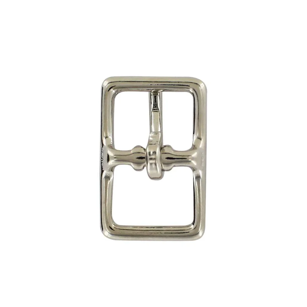 3/4" Nickel, 28x43mm Center Bar Buckle, Solid Brass - Image 3