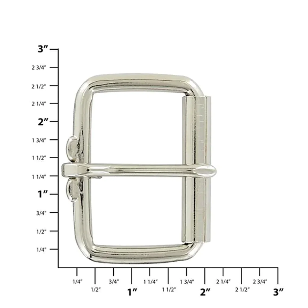2" Nickel, Roller Buckle, Steel - Image 2