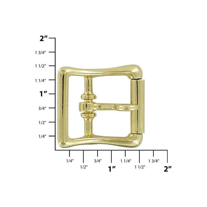 1" Brass, Locking Tongue Center Bar Roller Buckle, Zinc Alloy - Image 4