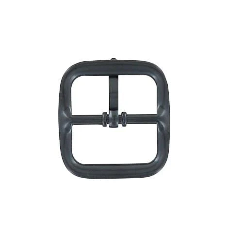 1" Black, 1.4"x1.5" Center Bar Buckle, Solid Brass - Image 2