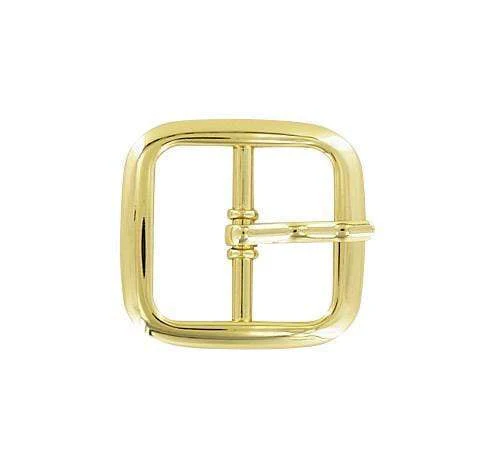 1" Gold, Center Bar Buckle, Solid Brass