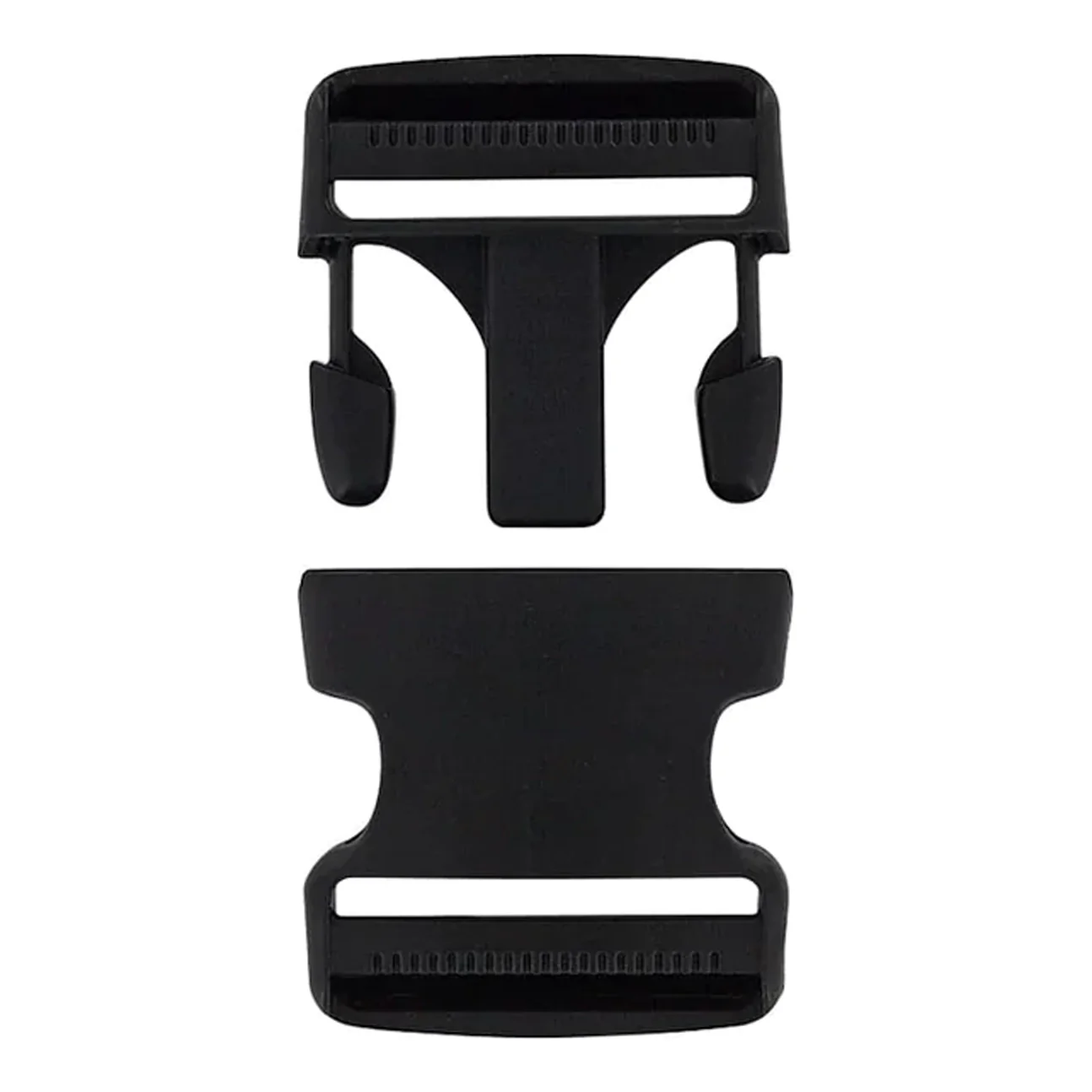 2" Black, Dual Adjustable Side Squeeze Buckle, Plastic - Image 3
