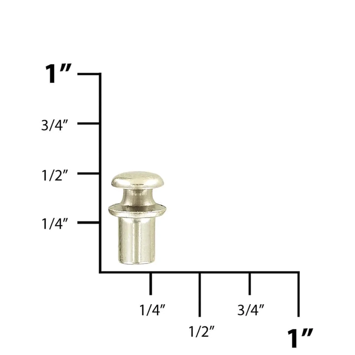 1/2" Nickel, Boot Lace Eyelet Hook, Solid Brass - Image 2