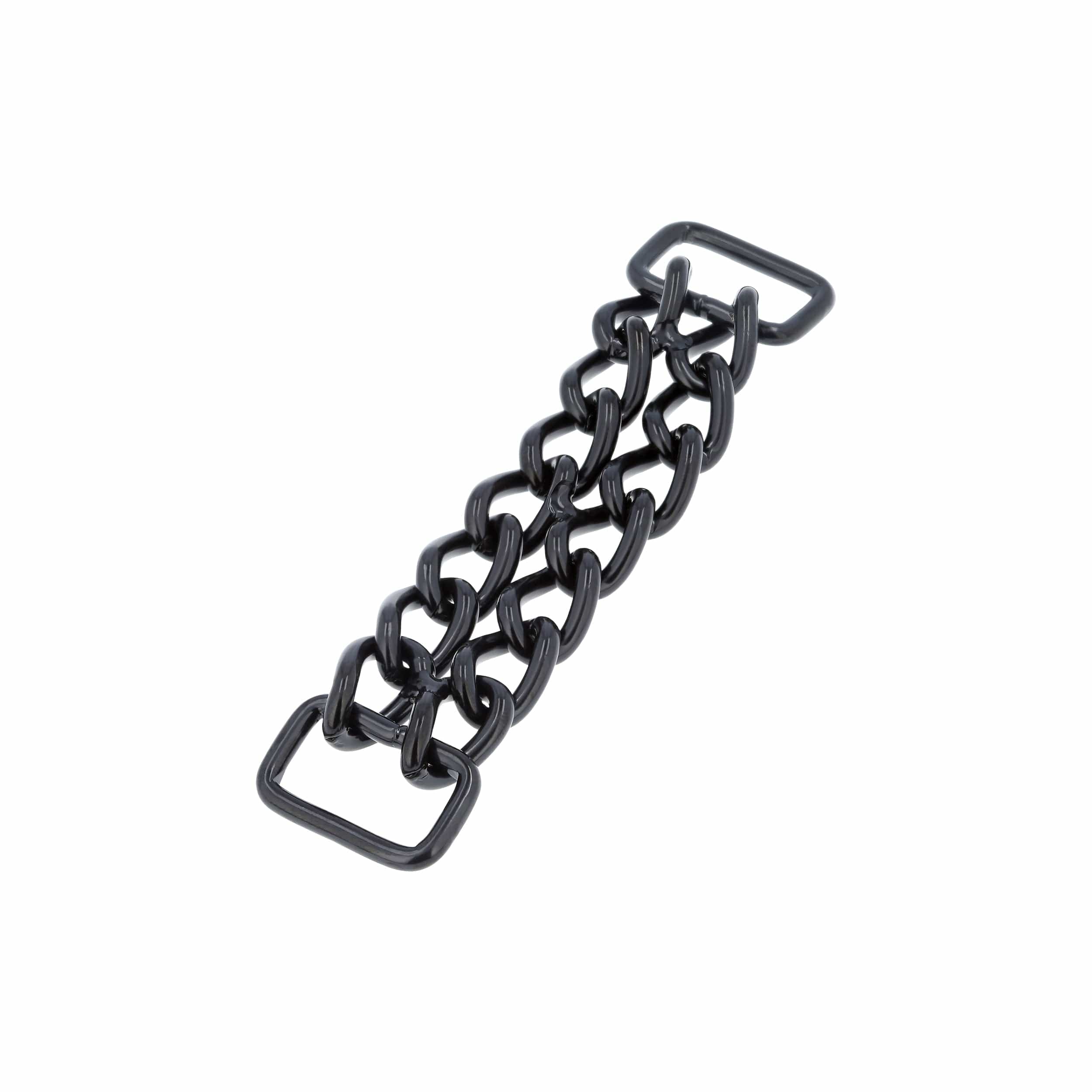 4" Black, Double Chain Purse Handle, Steel - Image 3