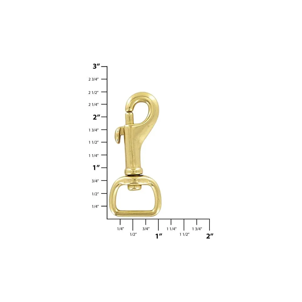 3/4" Brass, 2 5/16" Bolt Swivel Snap Hook, Solid Brass - Image 3