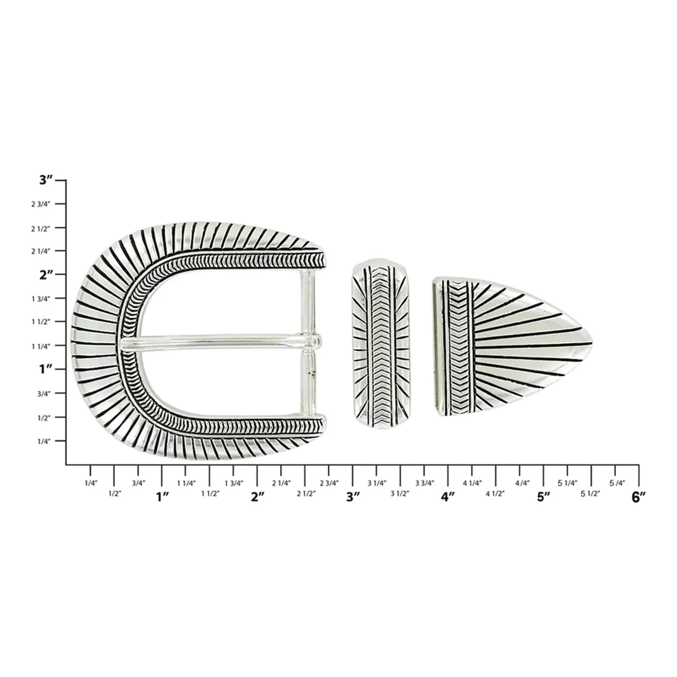 1 1/2" Nickel, Sedona Buckle Set, Zinc Alloy - Image 2