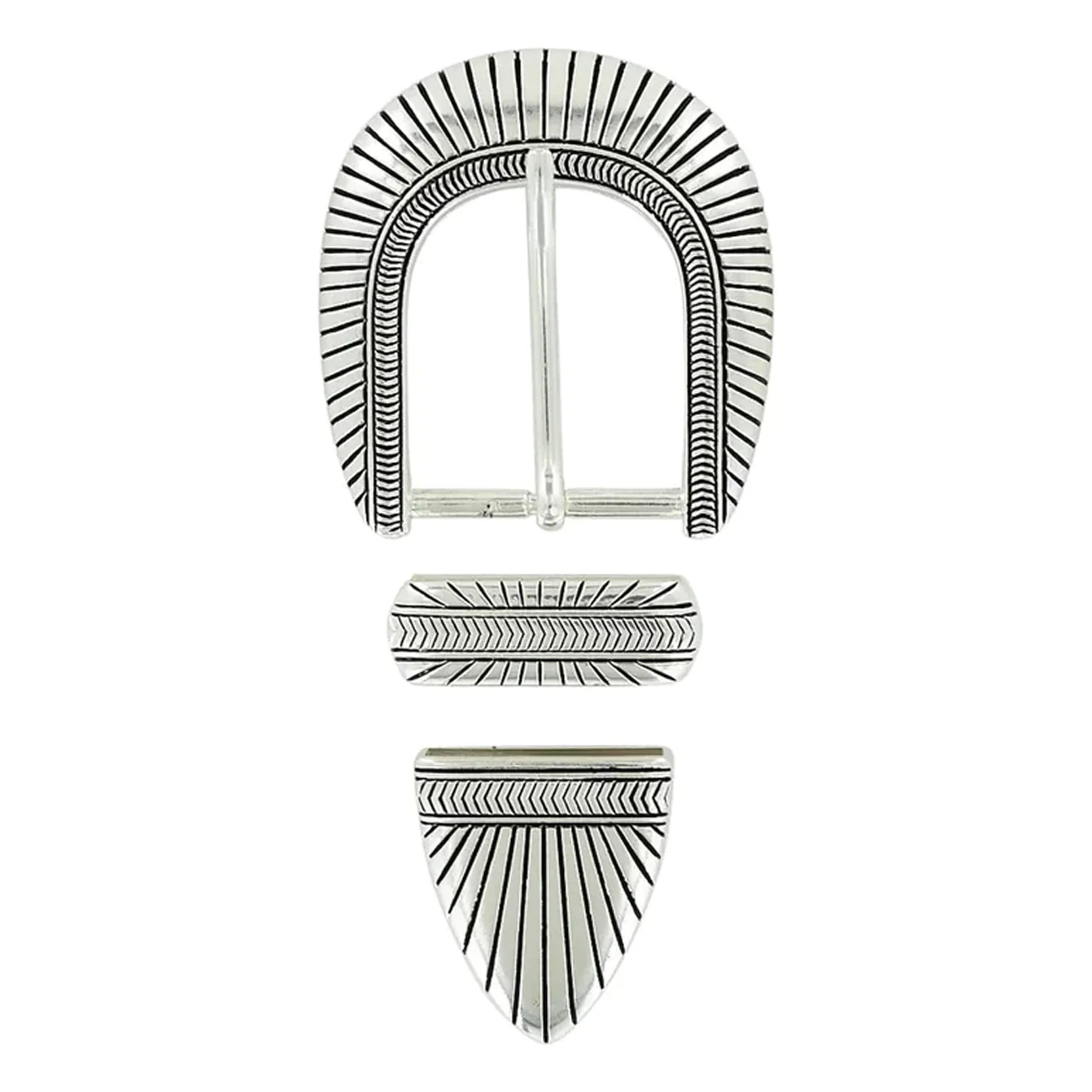 1 1/2" Nickel, Sedona Buckle Set, Zinc Alloy - Image 3