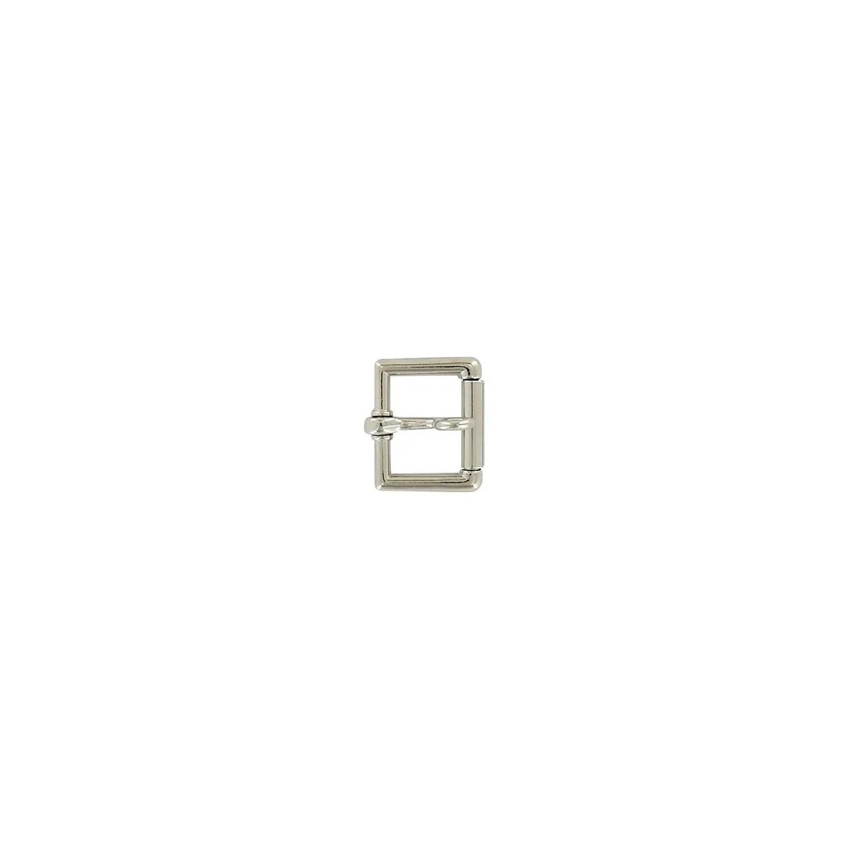 1" Nickel, Locking Tongue Heel Bar Roller Buckle, Zinc Alloy