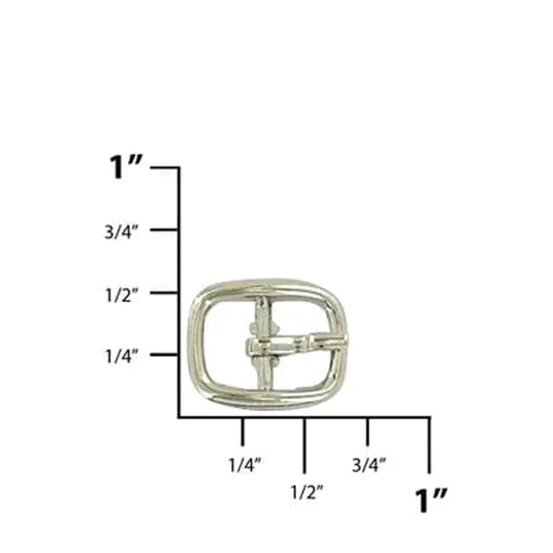 1/4" Nickel, Center Bar Buckle, Zinc Alloy - Image 2